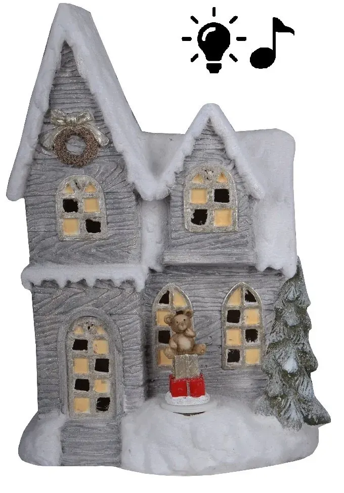DOMEK ceramiczny Z POZYTYWKĄ LED szary