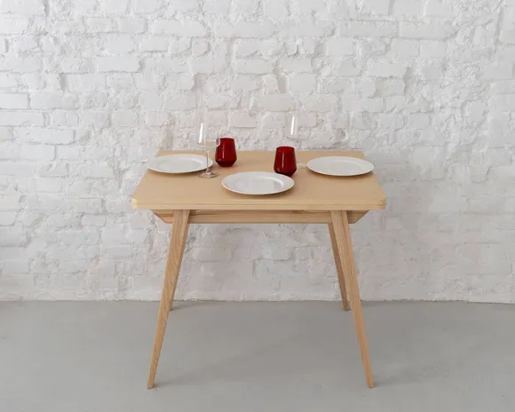 Stół drewniany rozkładany ENVELOPE 60x95-130cm jesion naturalny - NRGBTE_ASH