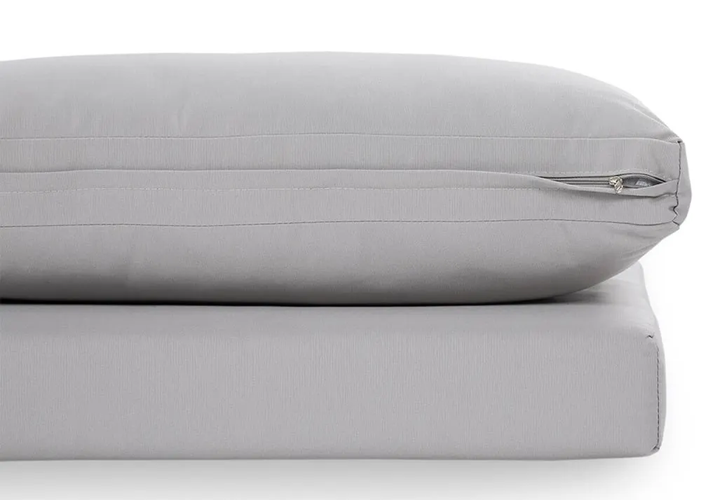 Narożnik ogrodowy modułowy EMERSON ze stolikiem jasnoszary - FG003443