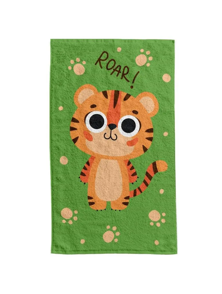 Ręcznik dla dziecka ZWIERZAKI 016 TYGRYSEK 30x50 gramatura 350 zielony - FARO_29712
