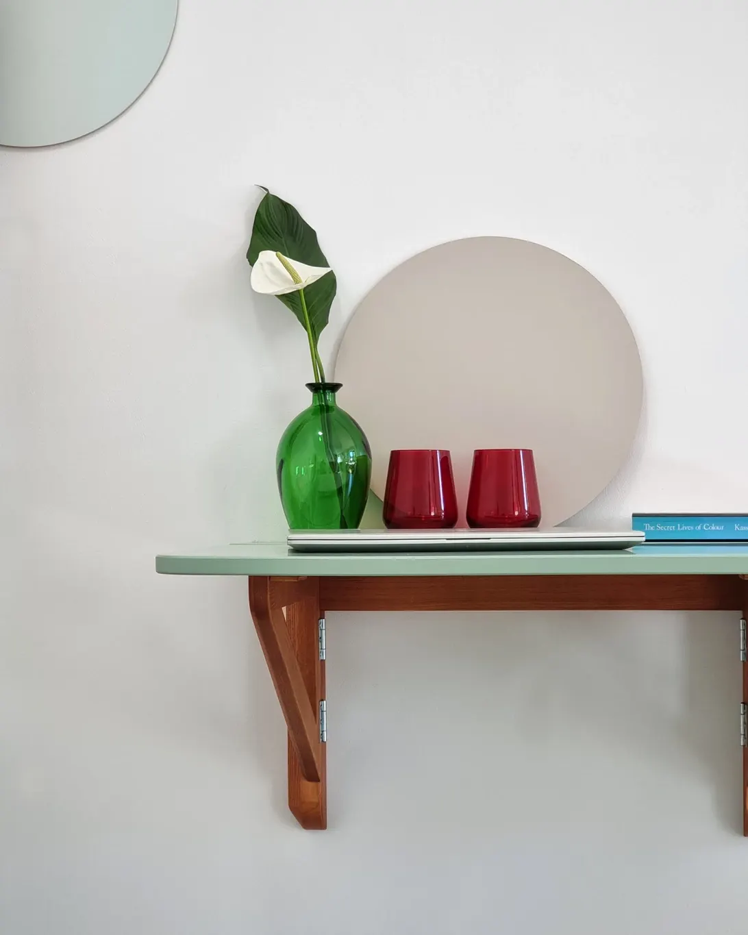 Stół ścienny opadający KLAPP 60x70cm biały dąb — zdjęcie 7
