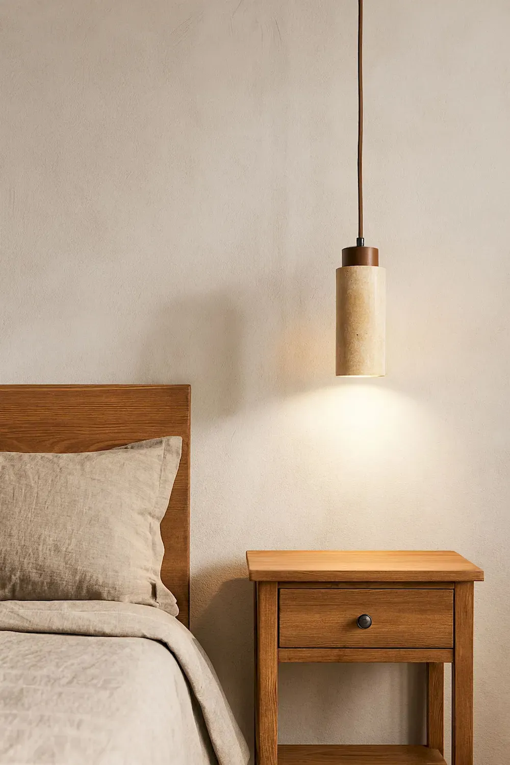 Lampa wisząca BABIL Walnut beżowy brązowy orzech