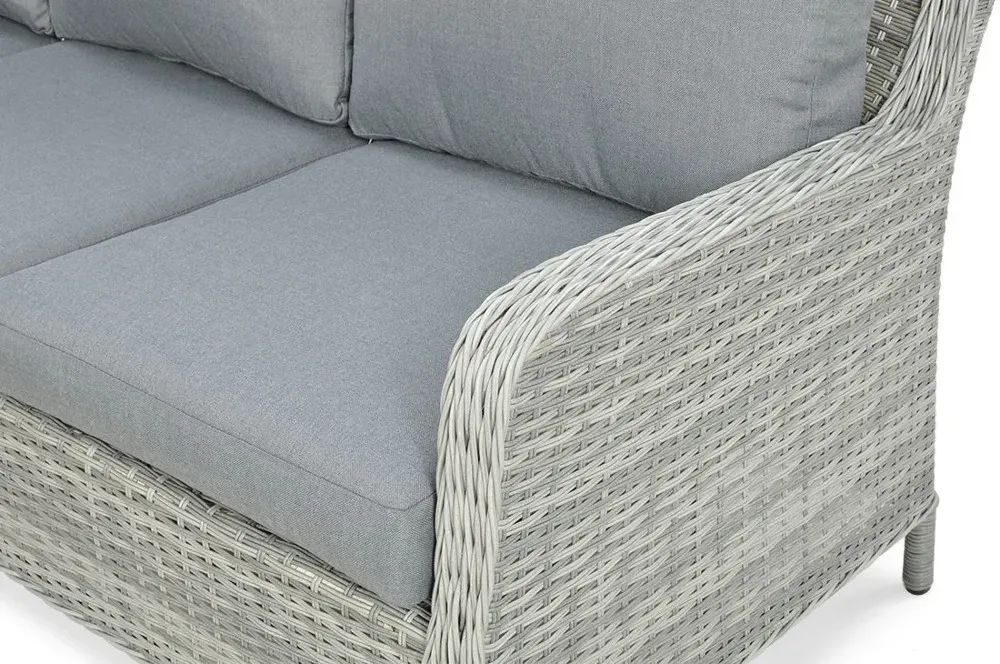 Narożnik ogrodowy modułowy MARYLAND DINING ze stołem technorattan szary - FG003019