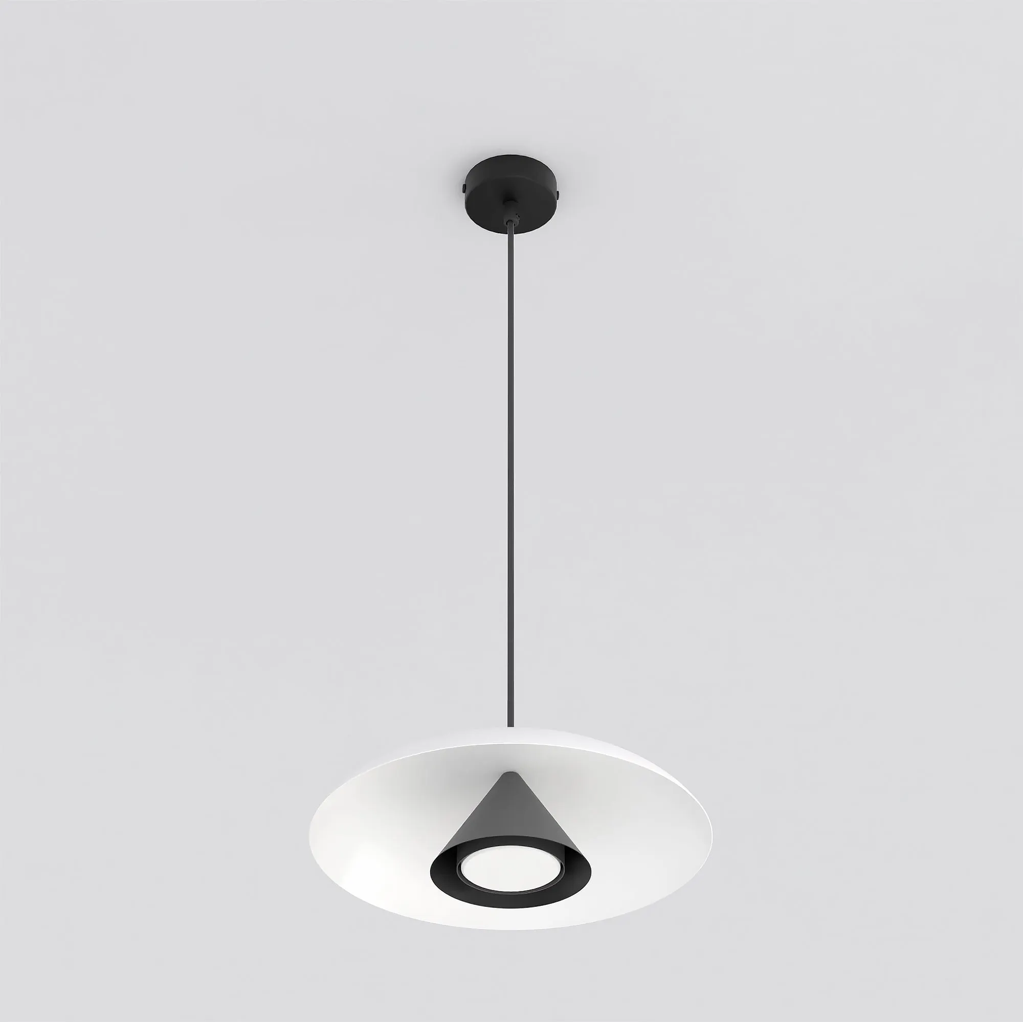 Lampa wisząca BABEL 1 WHITE BL biała czarna - 1622/3