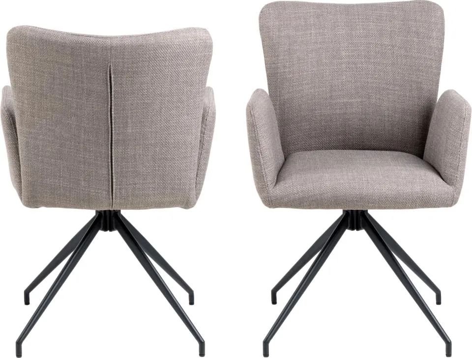 Krzesło obrotowe Agnes Szarobrązowy- zam. błyskawiczny, Czarny ( zestaw 2 sztuk ) - 0000098873