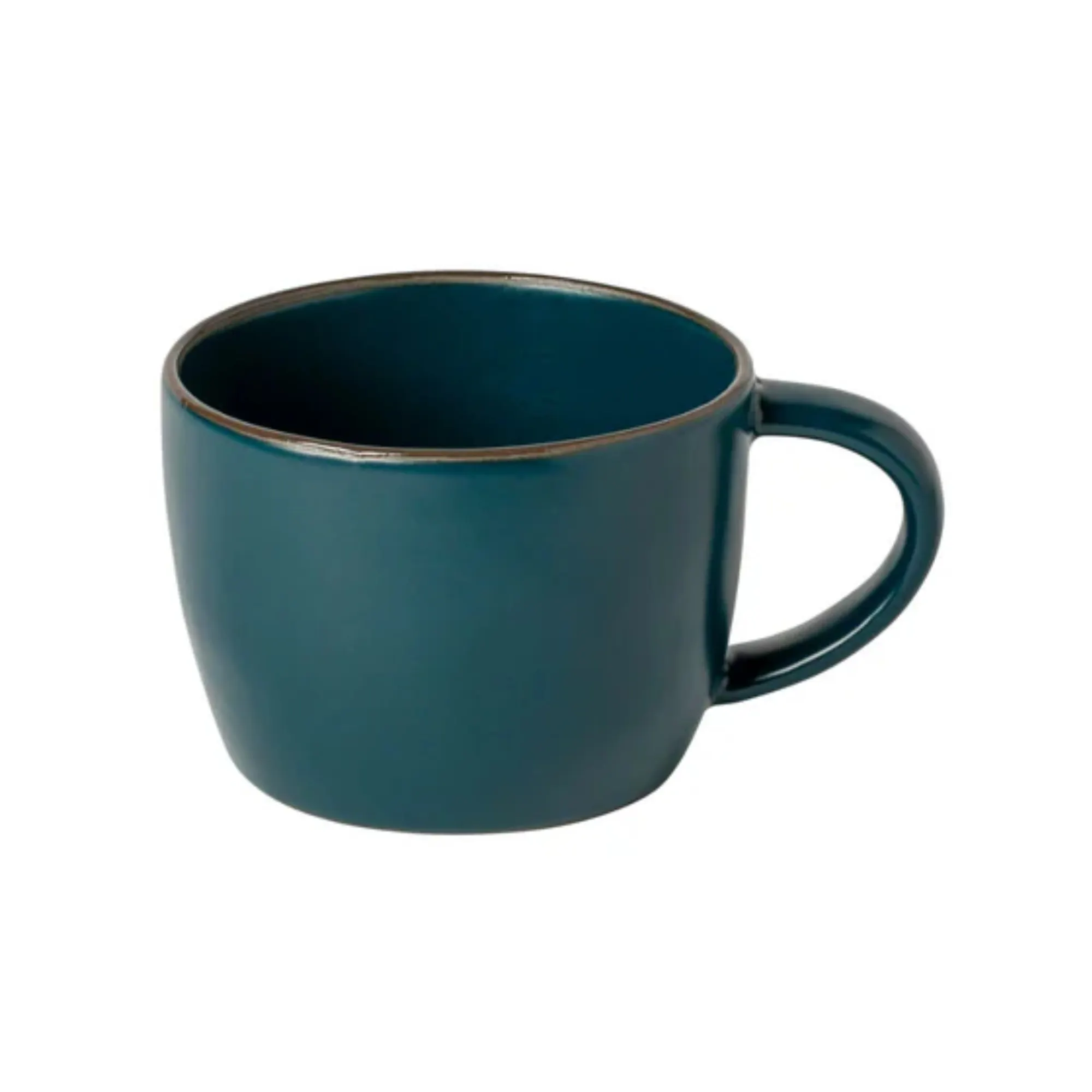 kubek, ceramiczny, turkusowy, gładka powierzchnia, okrągły uchwyt