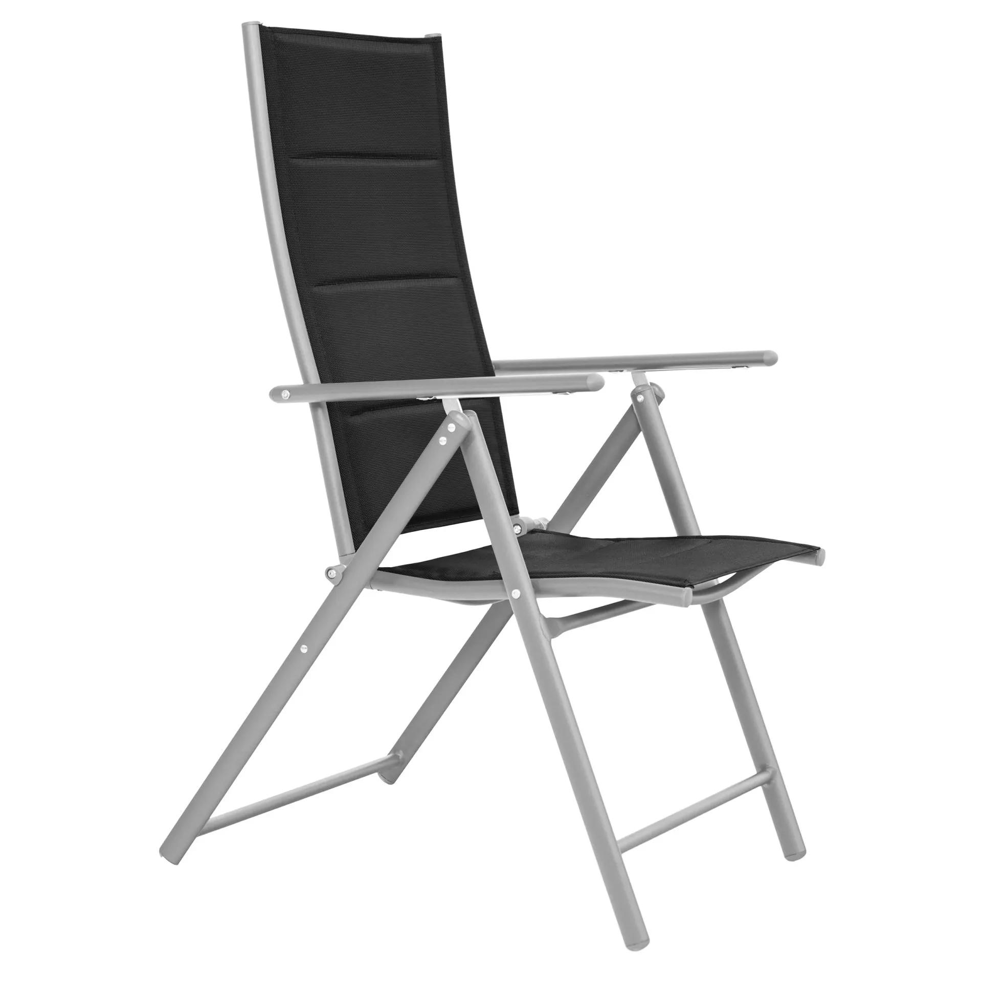 Zestaw Mebli LUXURY stół 150 cm + 6 składanych krzeseł czarno-srebrny — zdjęcie 7