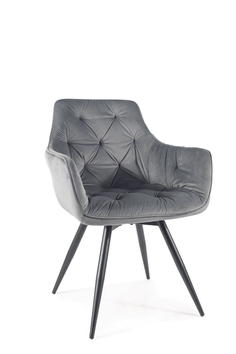 KRZESŁO MANGO VELVET STELAŻ CZARNY/BLUVEL SZARY 14 SIGNAL