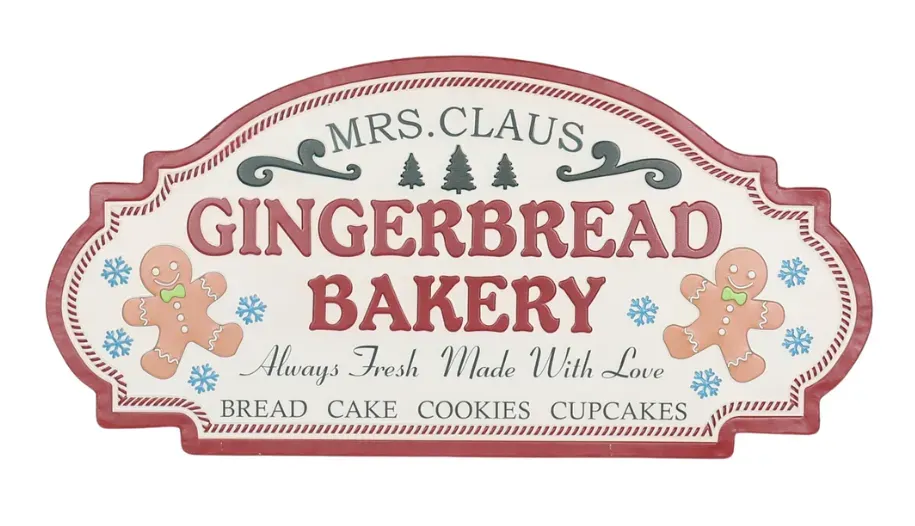 Dekoracja metalowa "GINGERBREAD BAKERY" wielokolorowy