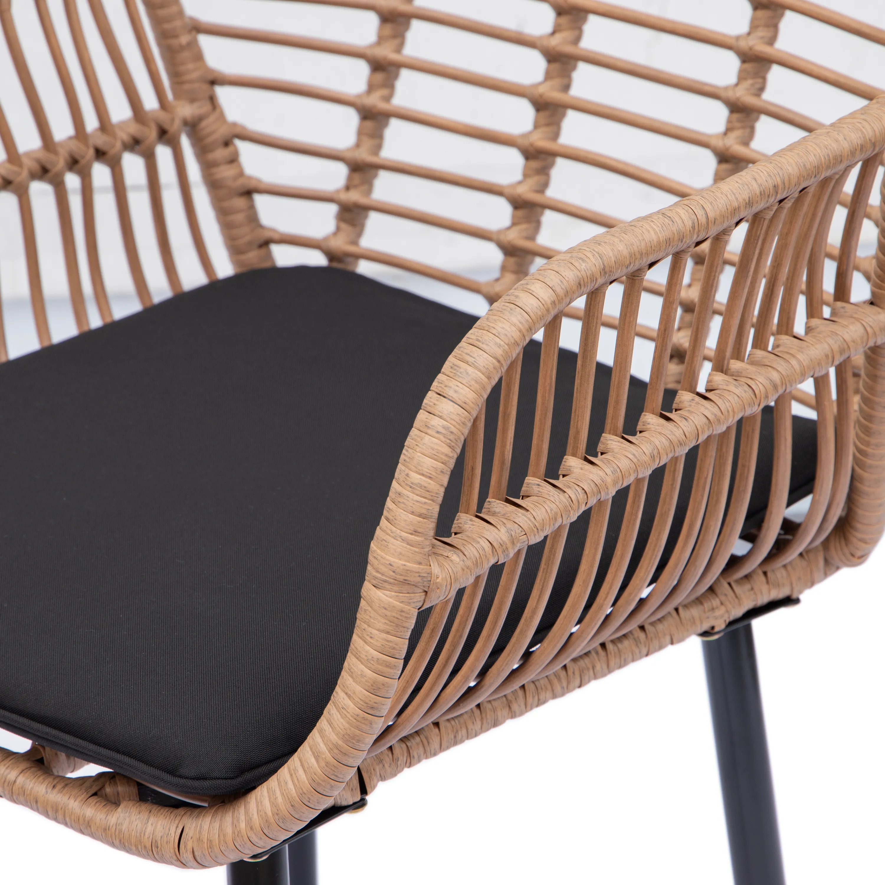 Zestaw ogrodowy na balkon i taras WEBBY 3-set technorattan czarny Zenjoy - WEBBY_CZARNY