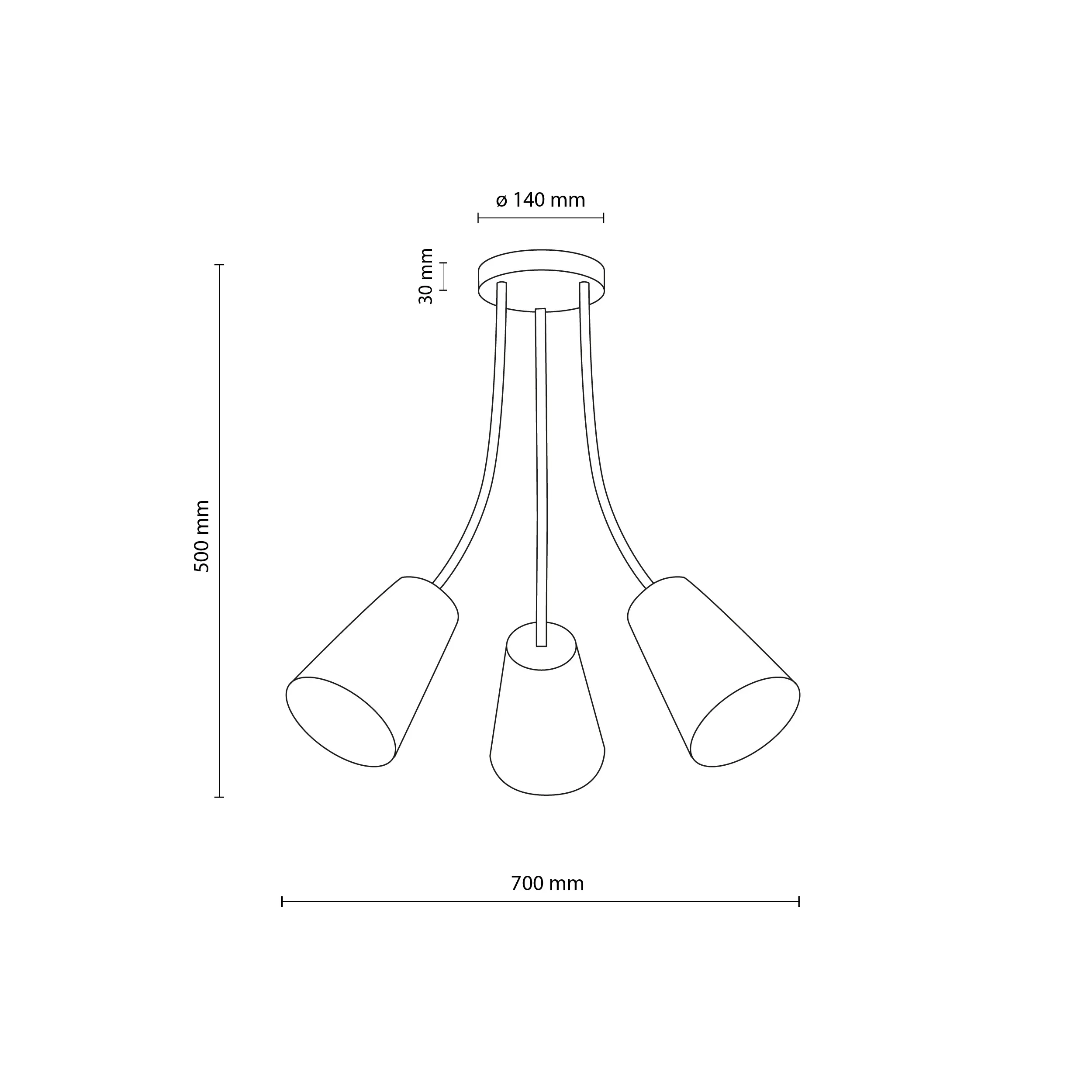 Lampa sufitowa WIRE COLOUR wielokolorowa pomarańczowa żółta zielona na białej podstawie 70x50cm - TK_2106