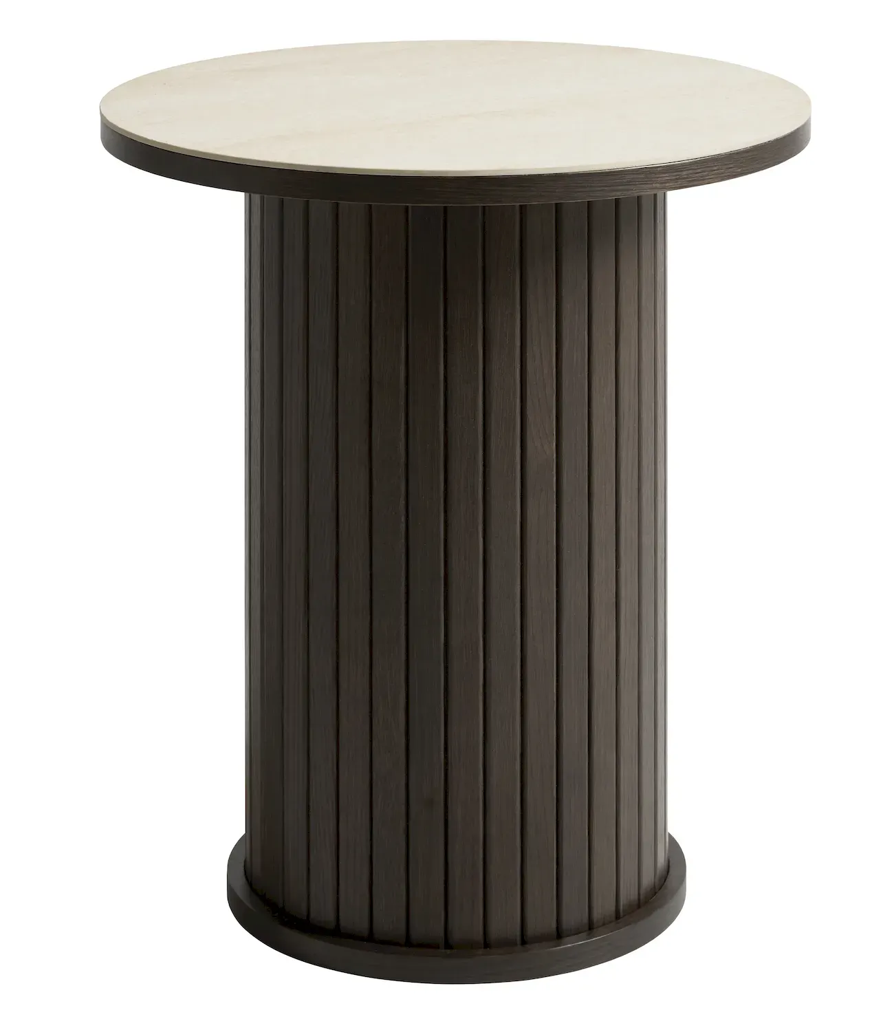 Stolik pomocniczy okrągły ENNA 50 cm piaskowy ciemny brąz - UN_61223180