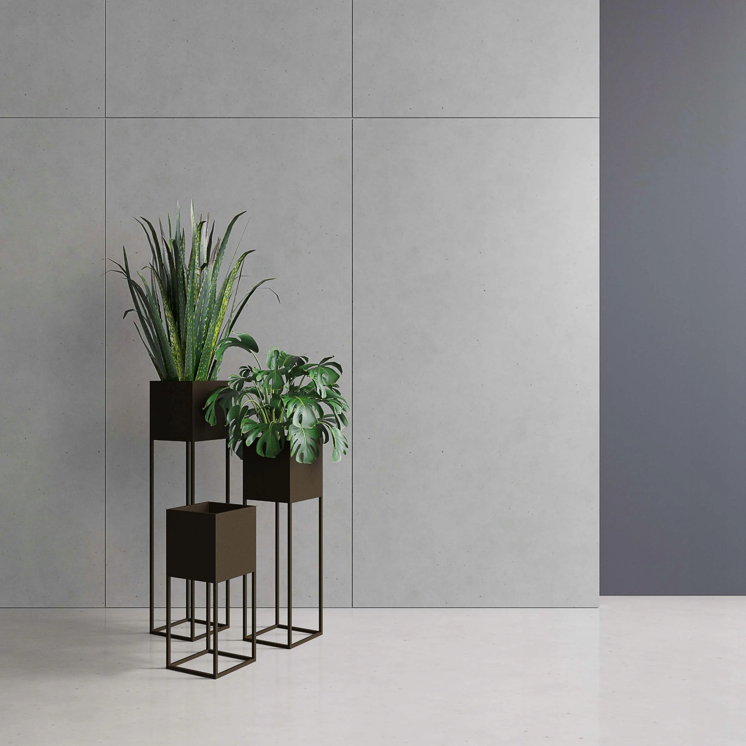 DONICZKA-osłonka na donice metalowa LORIENT M brązowa - LD_TZ000065