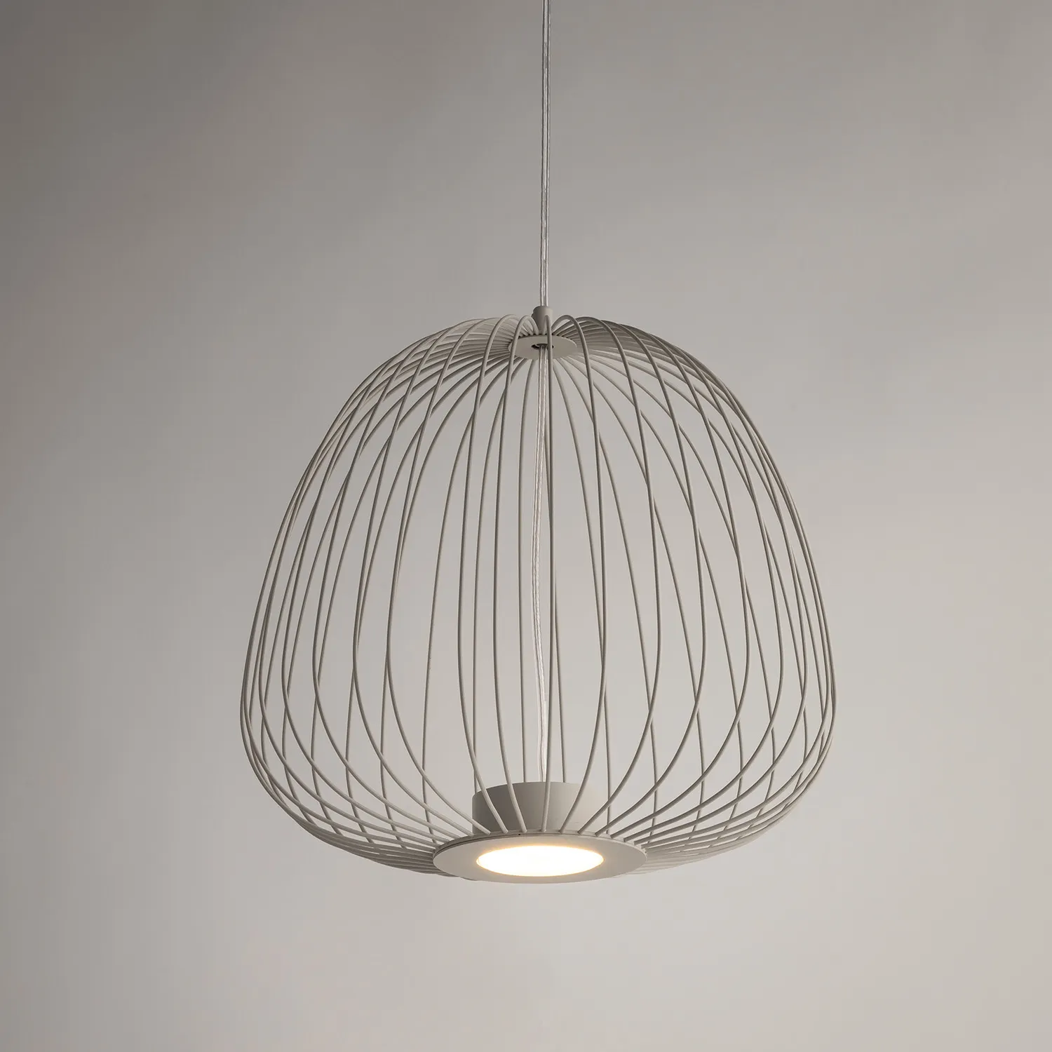 Lampa wisząca BELL PLUS 1 M szaro-beżowa - SI_40880