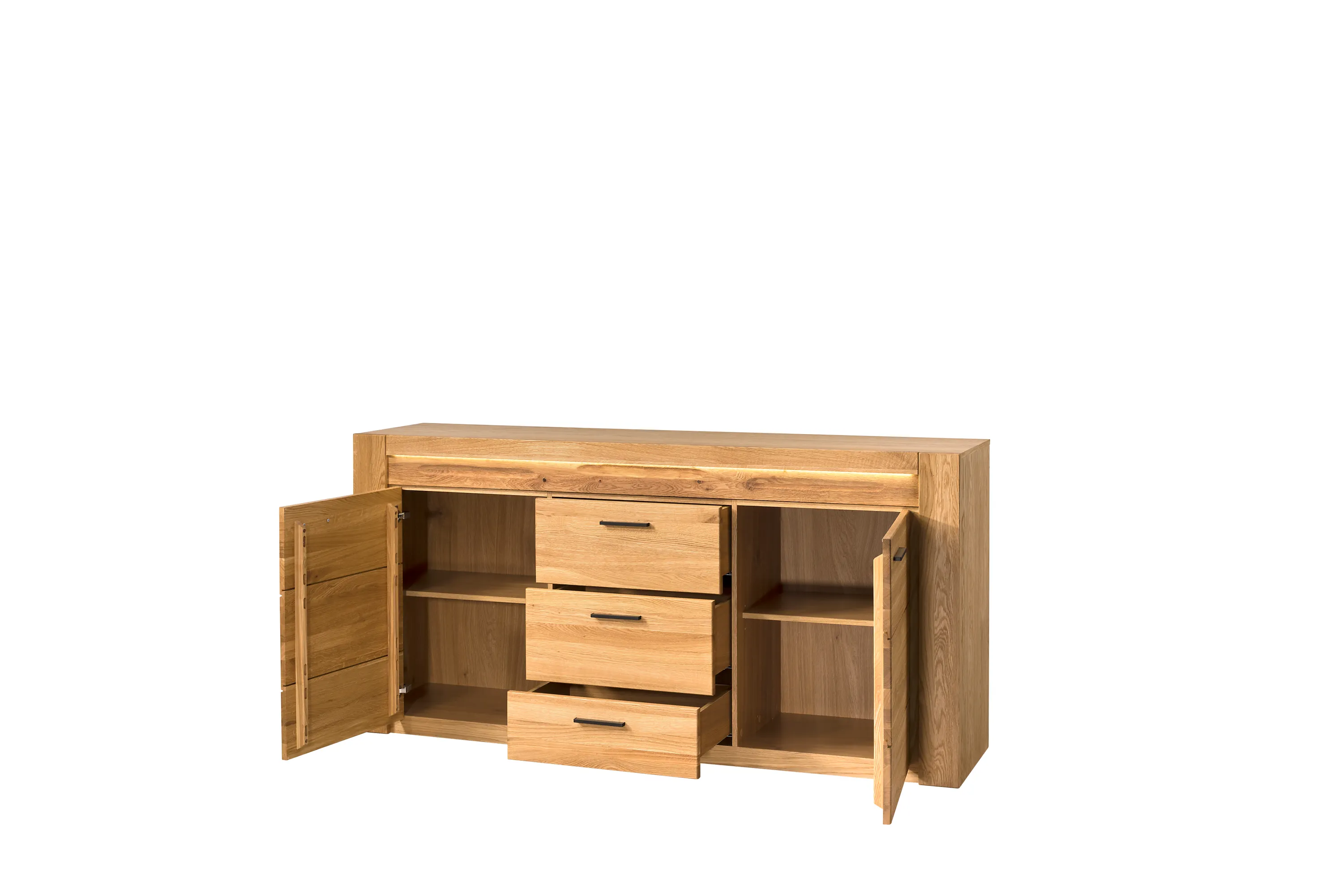 Komoda 2-drzwiowa z 3 szufladami VELVET NATURA 47 dąb naturalny 181x88x42cm - TH-100-1695