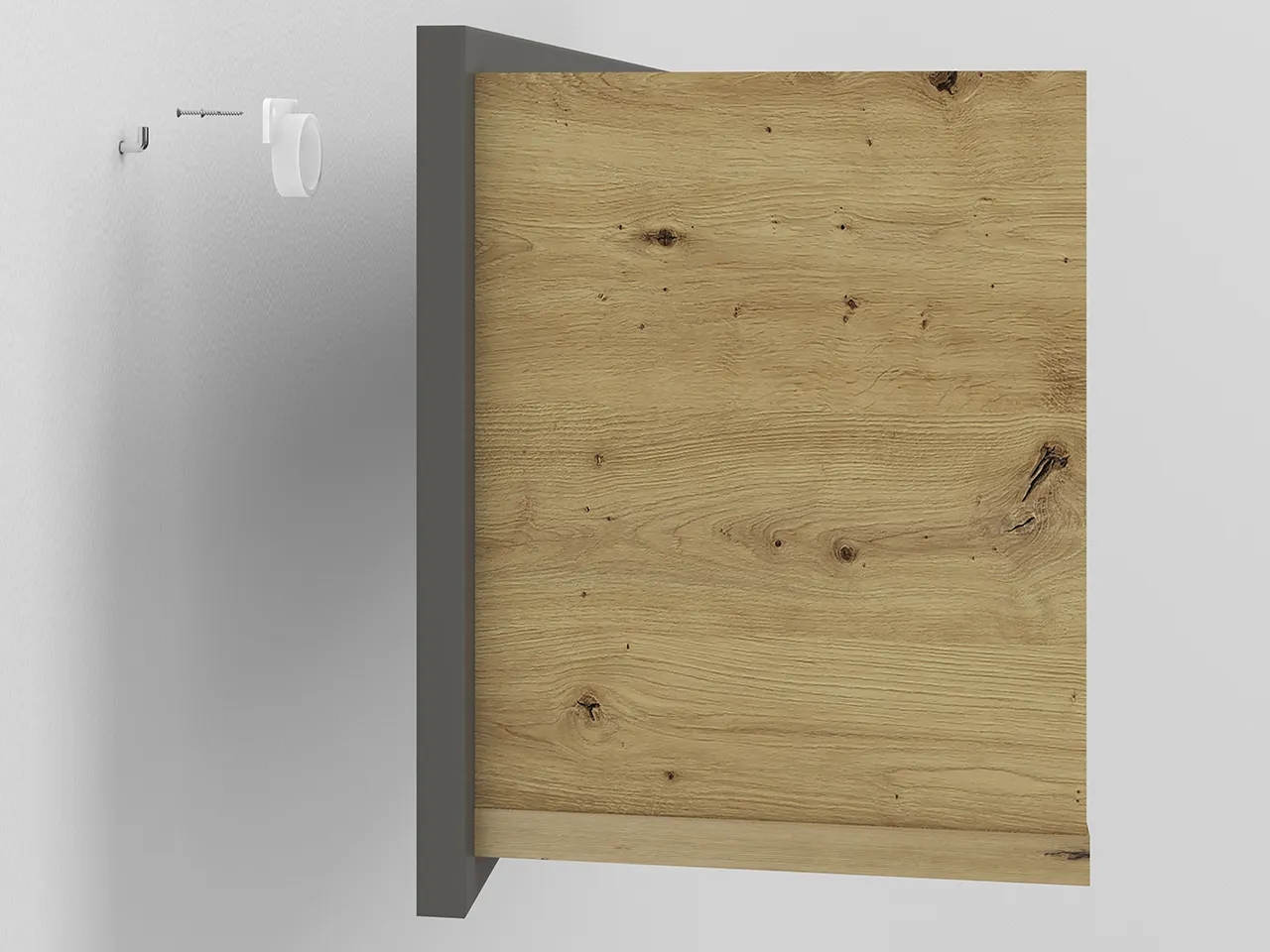 Półka wisząca z przegrodą FINI 10 biały, antracyt, dąb artisan 116 cm - 1FINI10-001