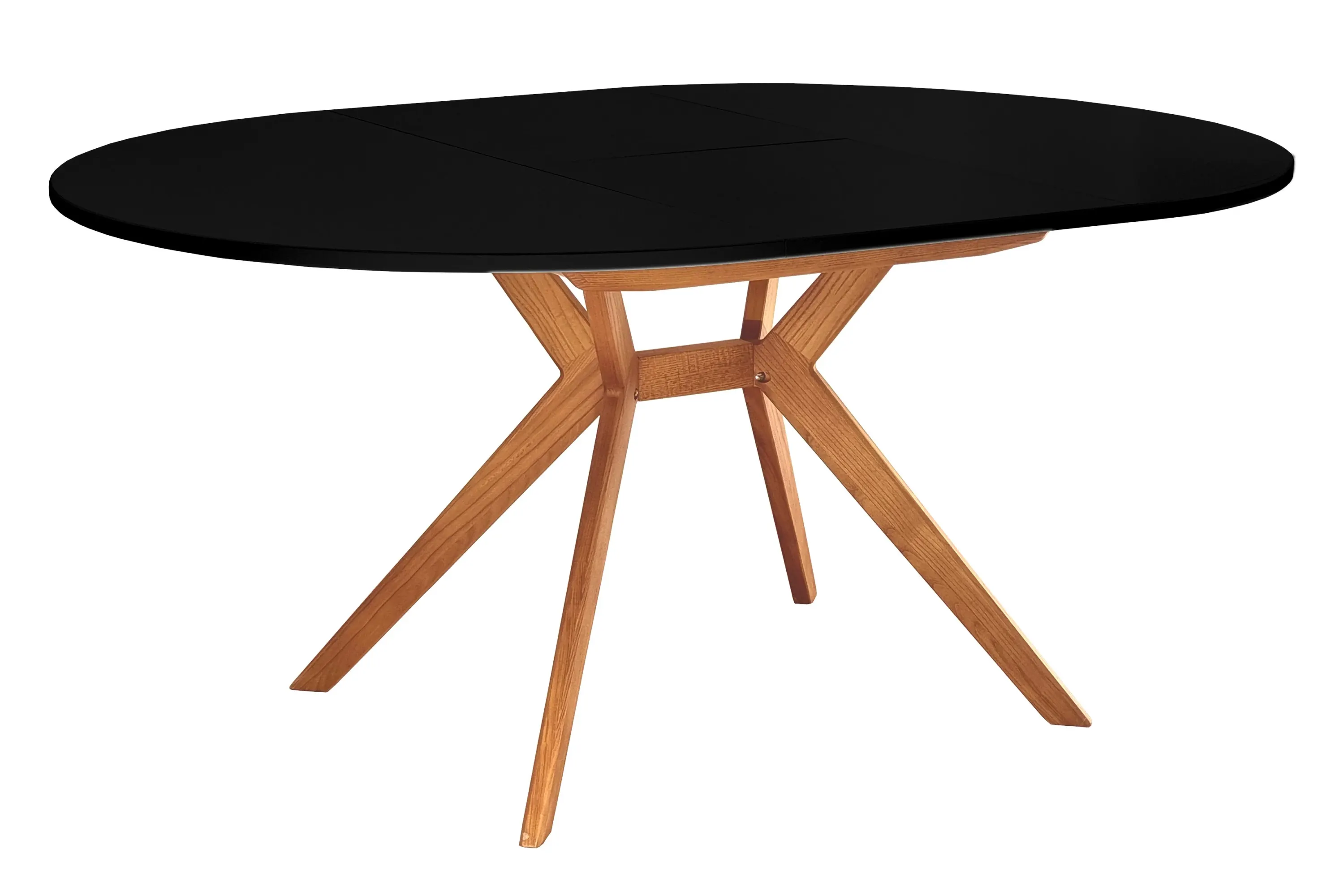 Okrągły stół rozkładany BUJU FI 110-160cm czarny dąb - RGBTBR_BLK_OAK