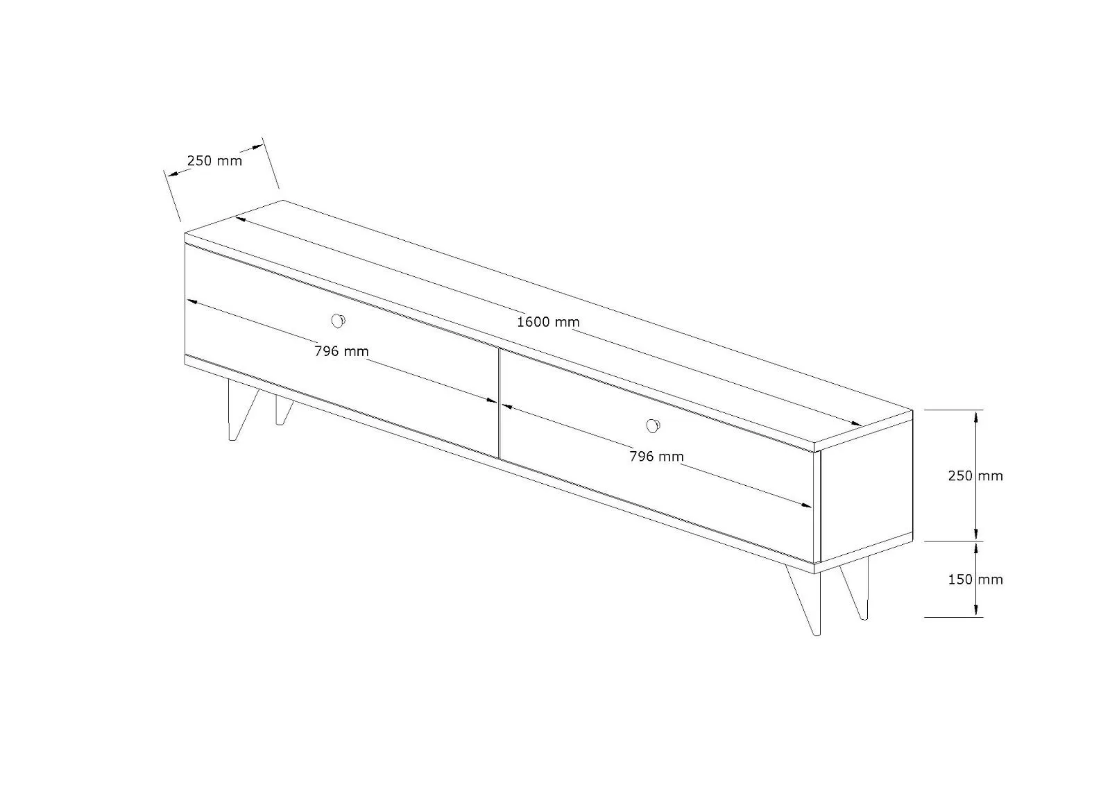 Szafka RTV drewniana 2-drzwiowa PARIS 160 cm orzechowy - ASI_835PUQ4533