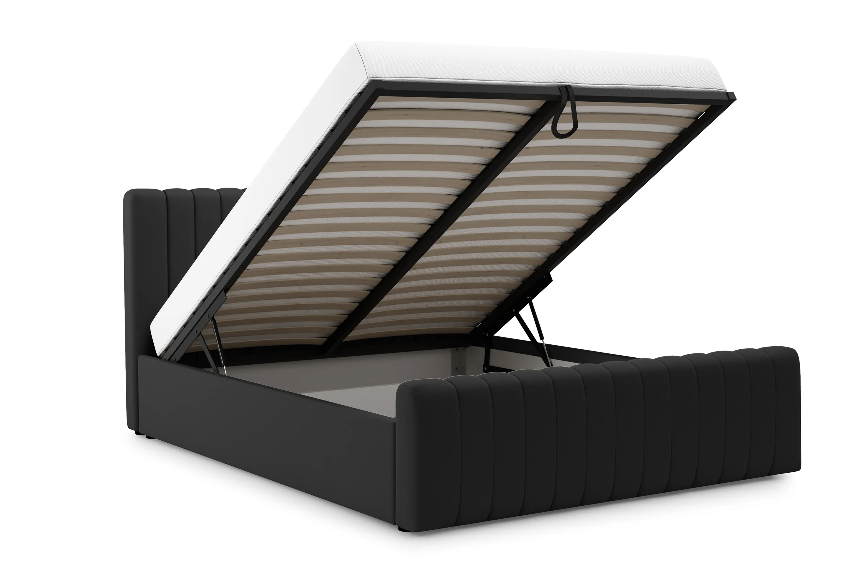 Łóżko Nicole z pojemnikiem / 140x200 / Velluto 20 - czarny - B_158726