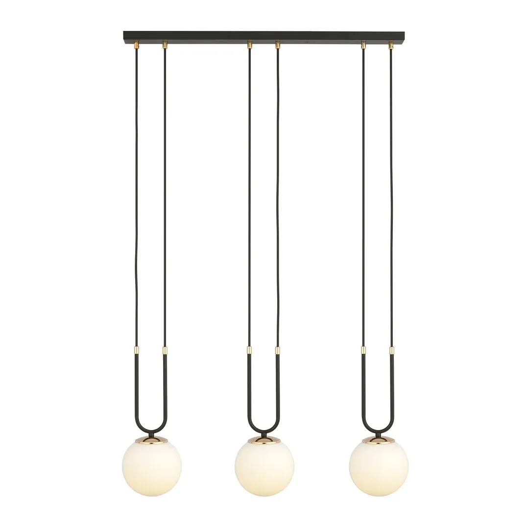 Lampa wisząca GLAM 3 czarny biały — zdjęcie 2