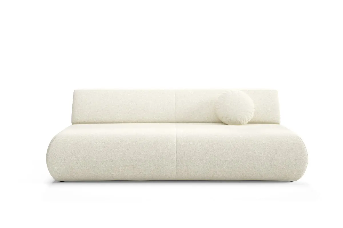 Sofa rozkładana z pojemnikiem PUENTE 214 cm kremowa