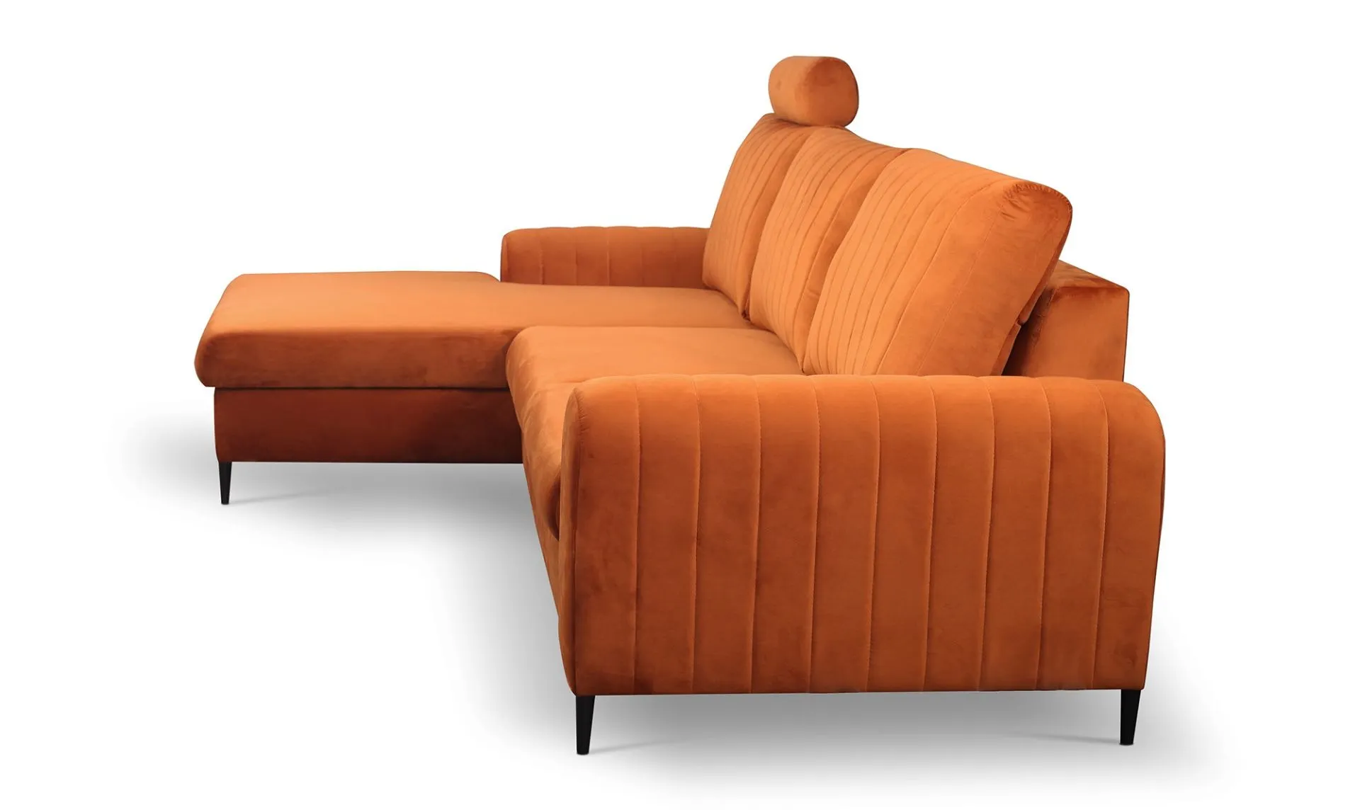 Narożnik rozkładany z pojemnikiem MONACO VELLUTO 251 cm lewy ceglasty - MONACO_NAR_VELLUT33_L