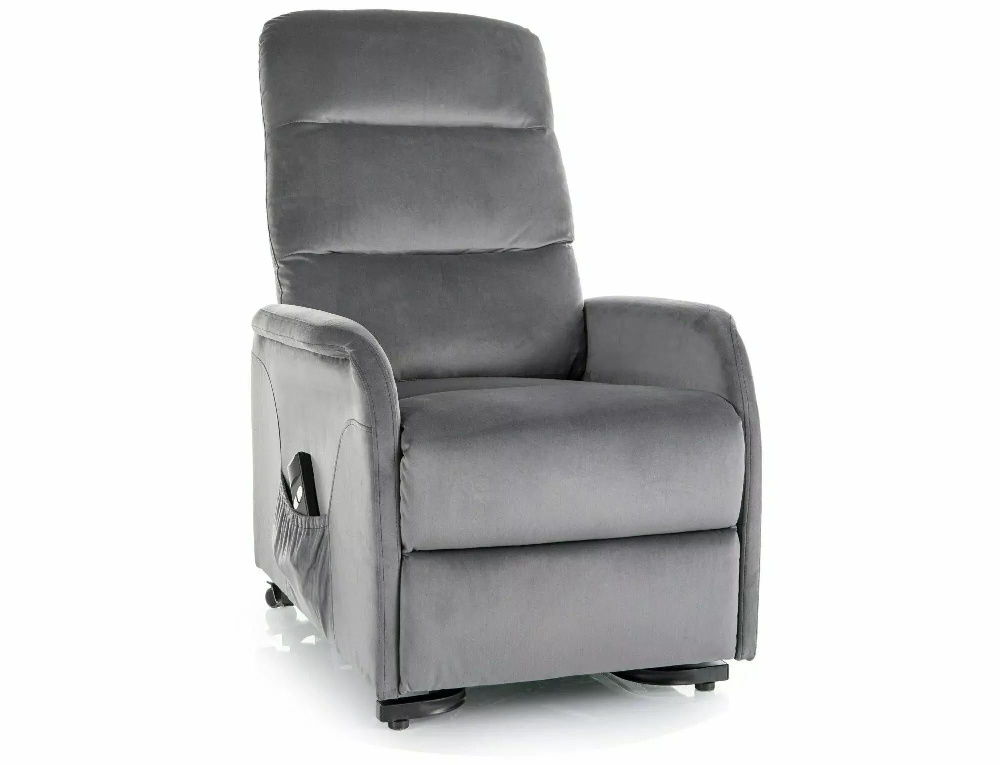 Fotel rozkładany elektrycznie JUPITER M VELVET funkcja masażu i pionizacji BLUVEL 14 szary