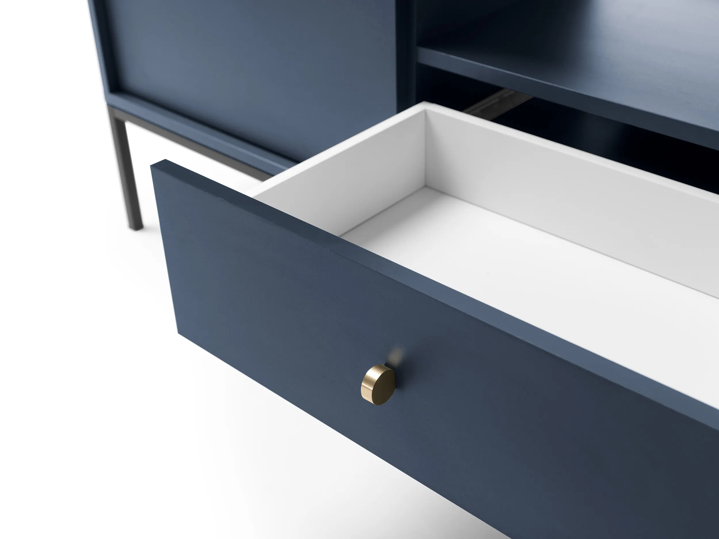 Komoda 2-drzwiowa z 2 szufladami MONO Granatowy, Czarny - MONO_MKSZ104_GRCZ