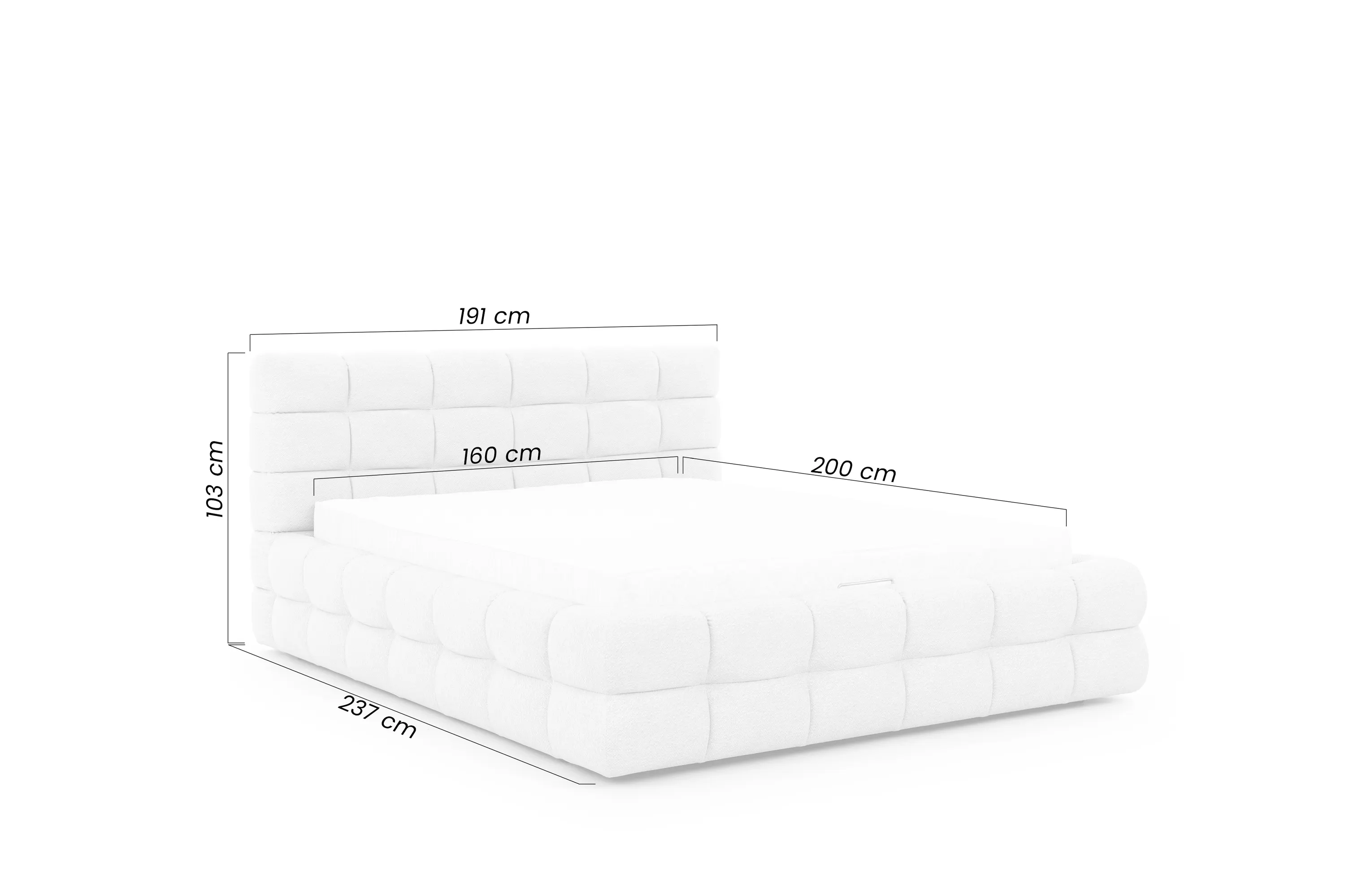 Łóżko z pojemnikiem MAGNELIO 160X200 Leo 03 beżowy - B_166602