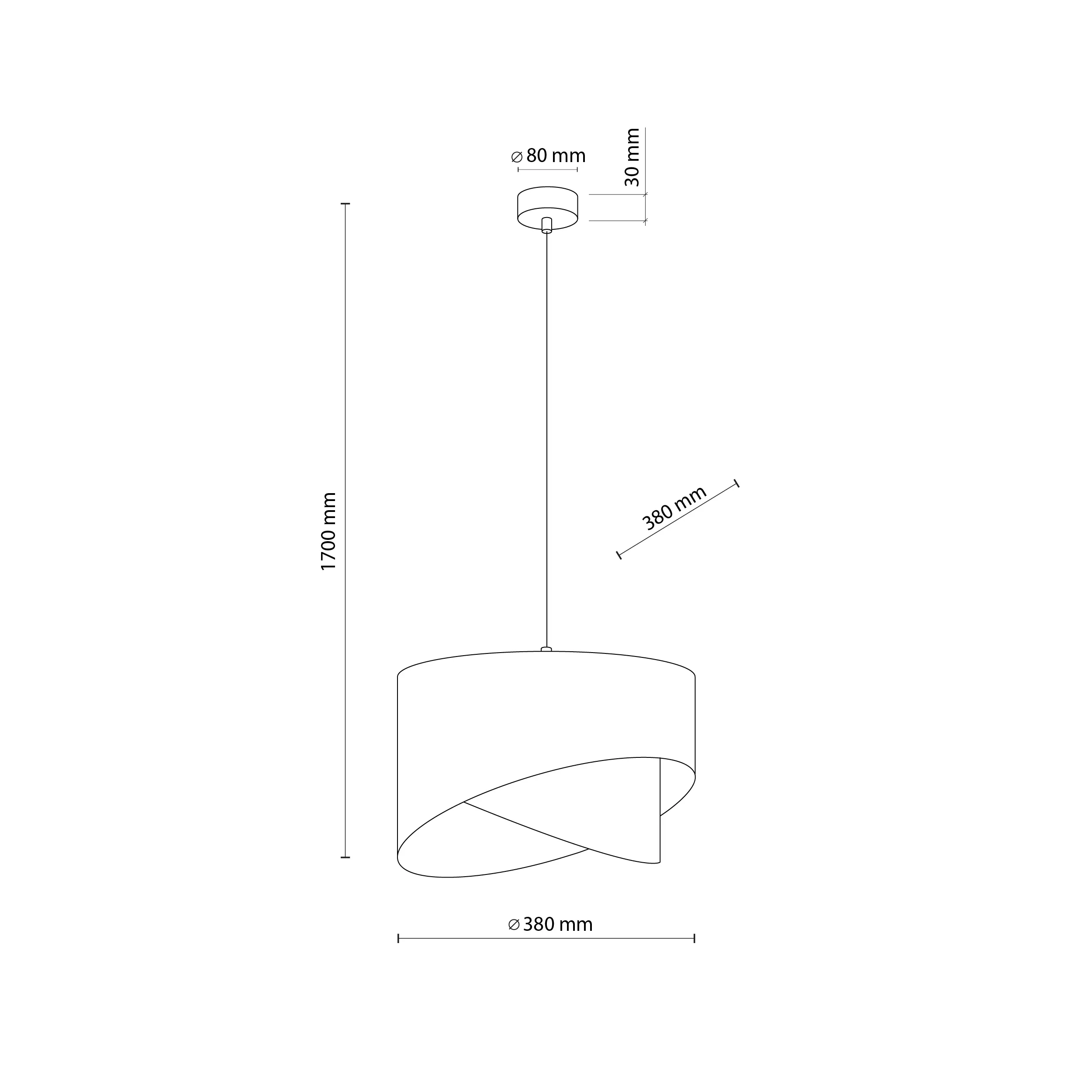 Lampa wisząca GRANT czarna ze złotymi elementami 170x38cm - TK_4823