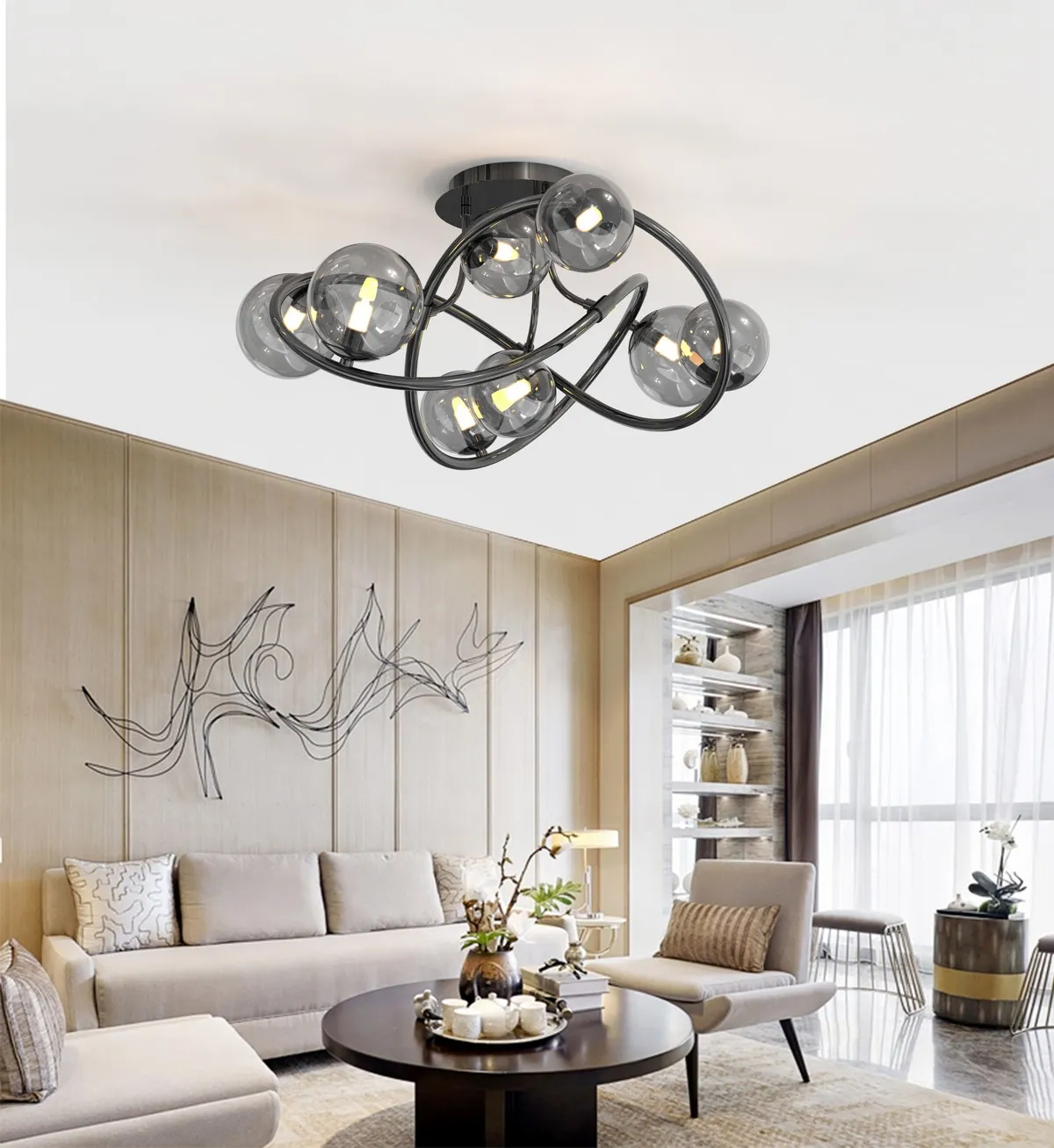 NANCY - Lampa sufitowa 8-pł. — zdjęcie 4