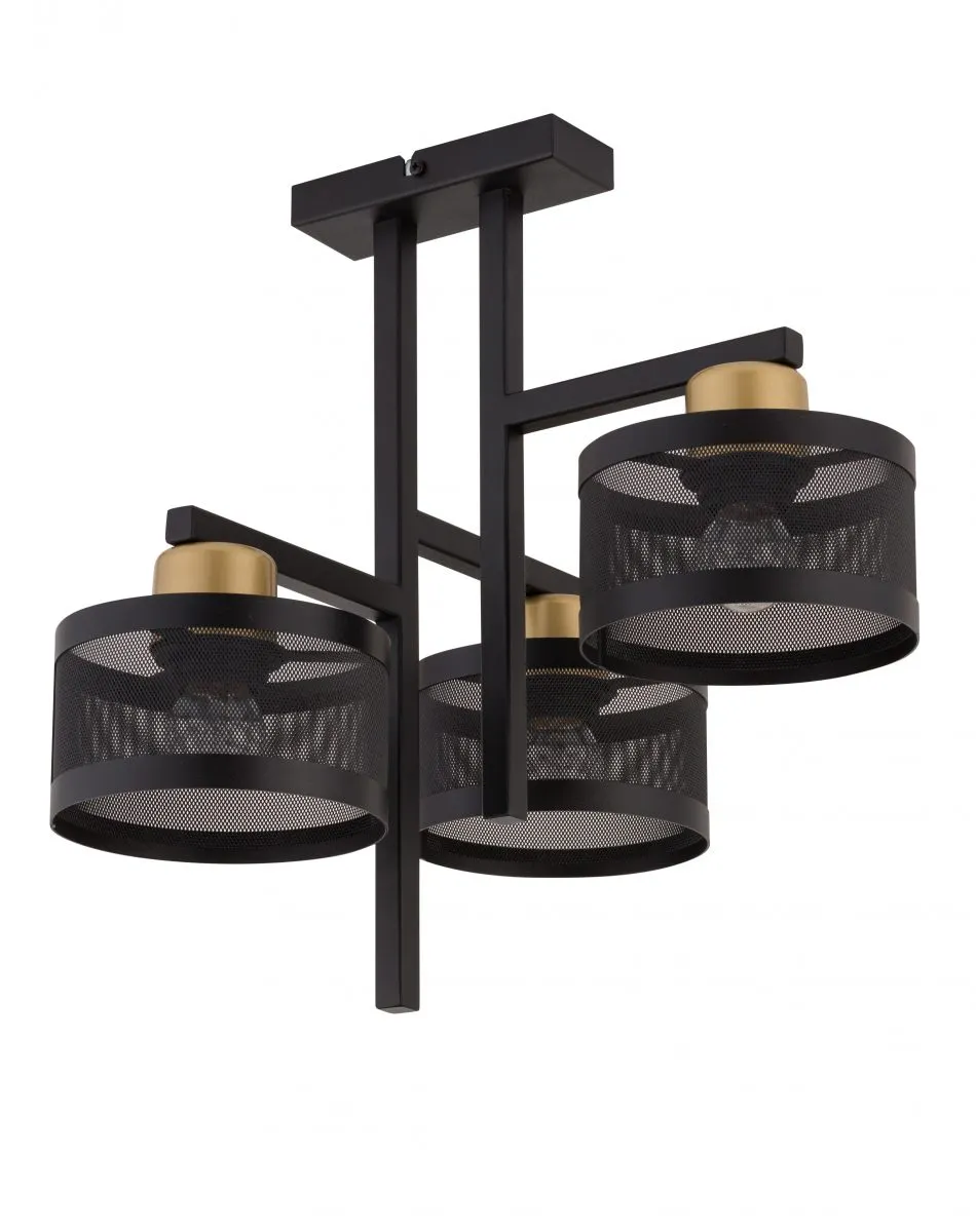 Lampa sufitowa/plafon OFF 3 czarno-złoty