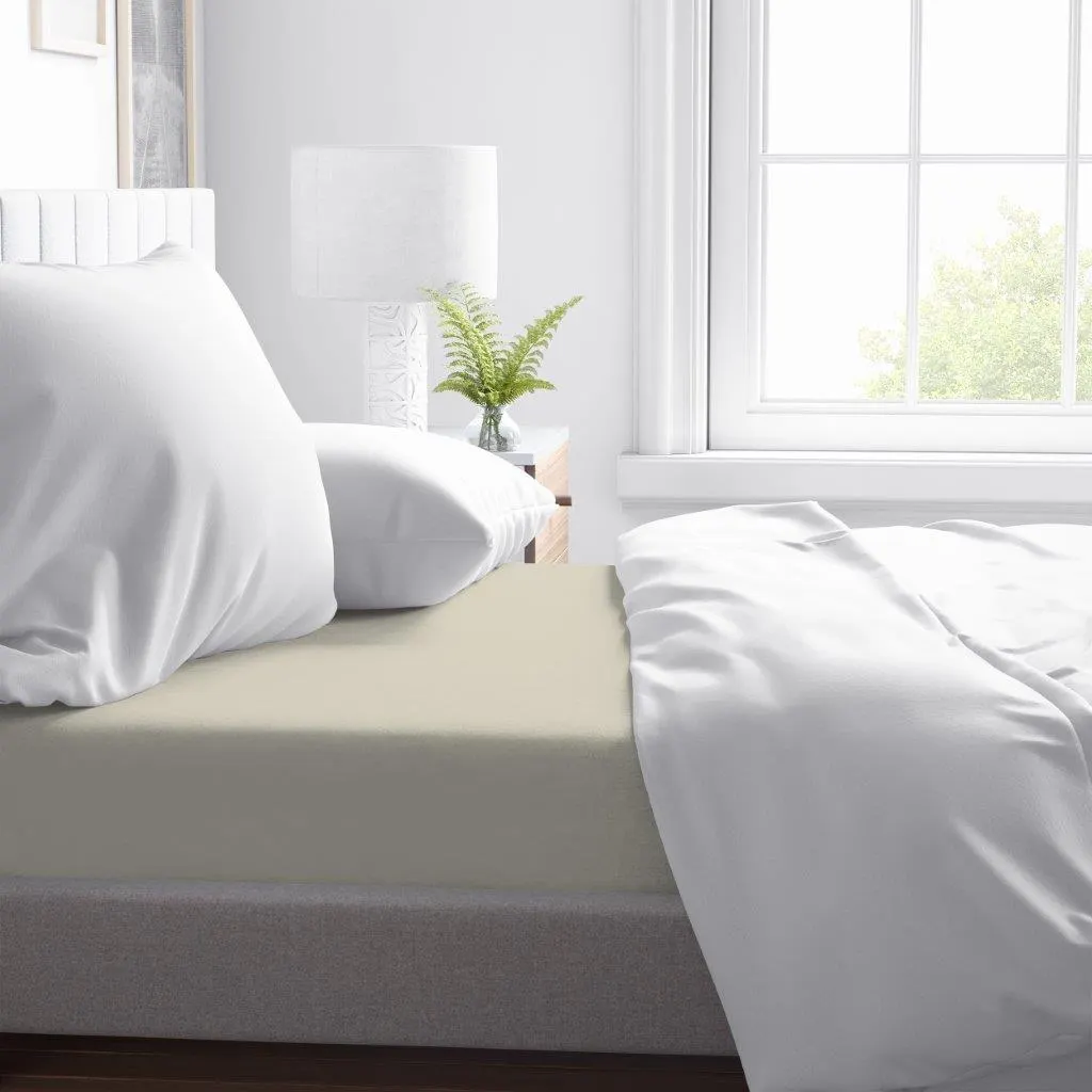 Prześcieradło z gumką SOFT 160X200+25 jersey bawełna ecru - FARO_28551