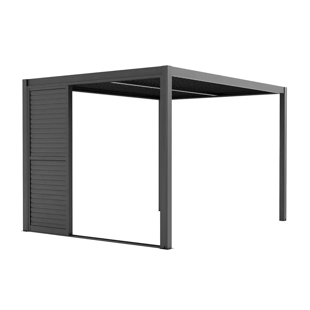 Drzwi przesuwne żaluzjowe R LUXE 370x238 antracyt (do ściany 4m)