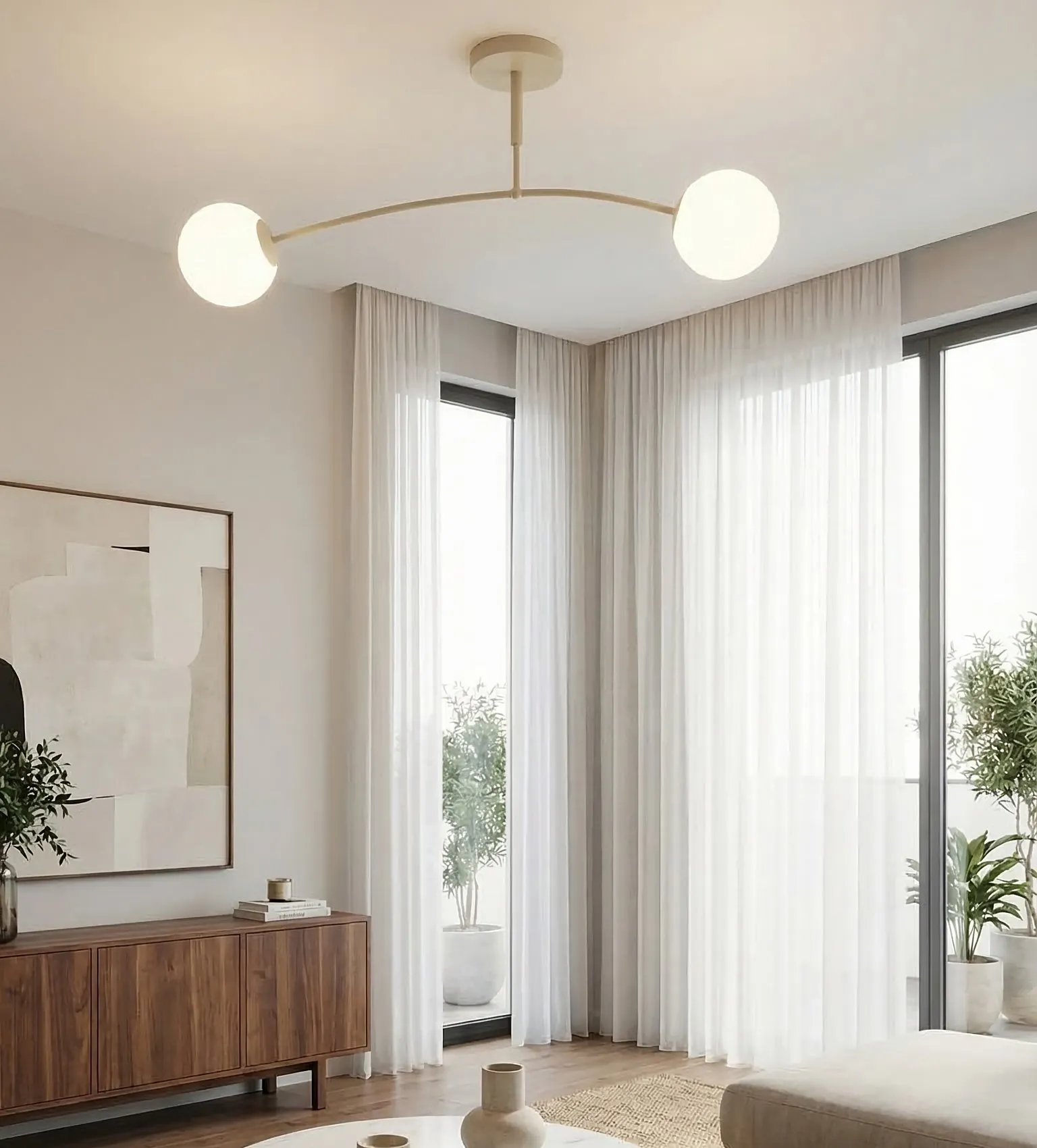 image karnisz, zasłony, salon, wnętrze, lampa sufitowa