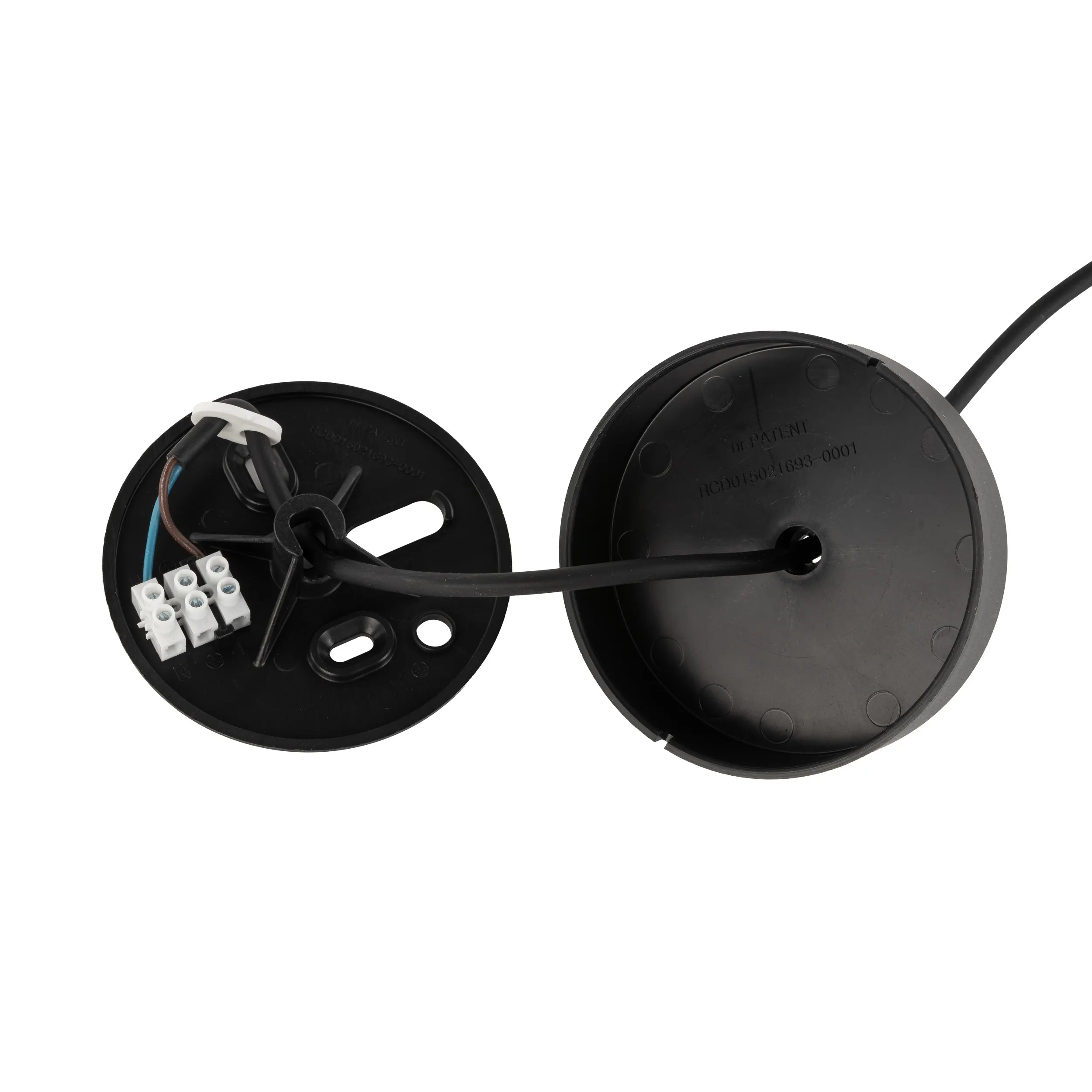 Lampa wisząca EARTH szary okrągły klosz z tkaniny z białym elementem czarna podstawa i przewód 110x50cm - TK_4654