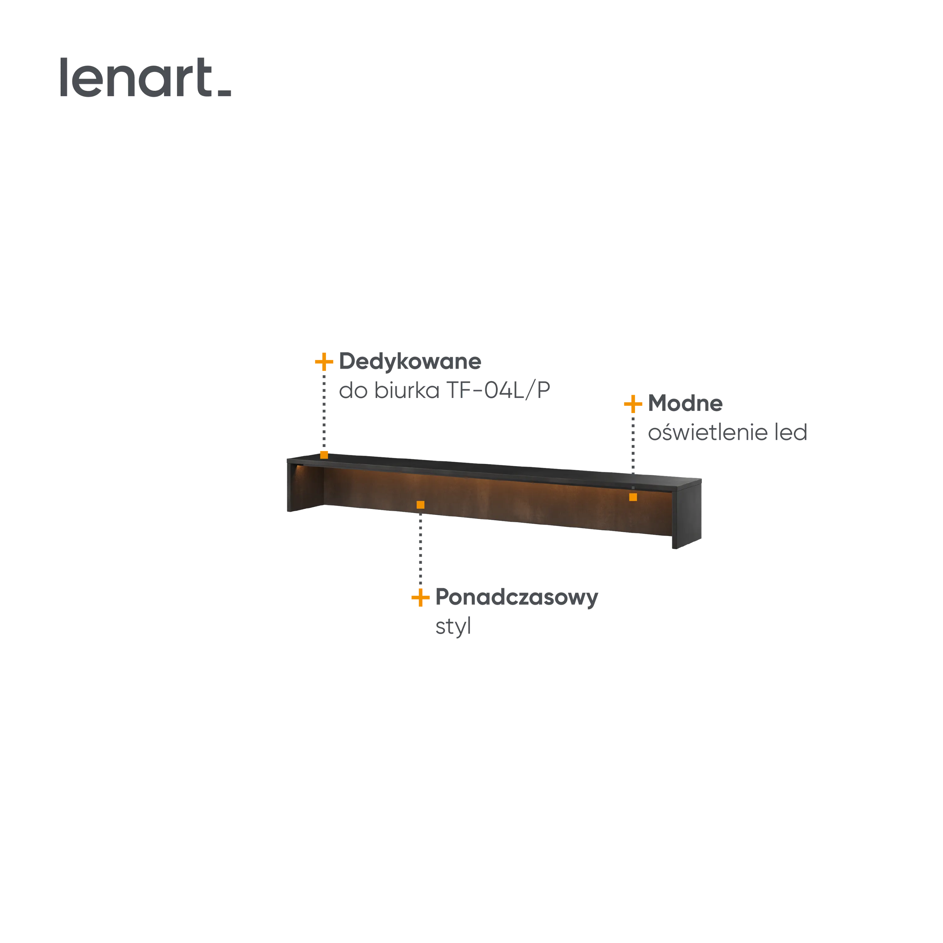Nadstawka do biurka LED Teen FlexnTF-05 150cm stalowa - TF5RS