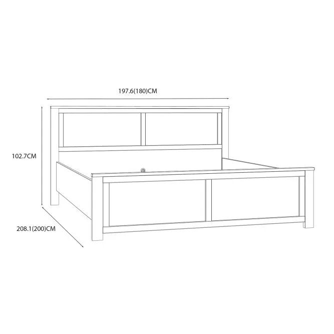 Łóżko ze stelażem CHISBURY 180X200 - dąb riviera, modrzew jasny sibu - BHLL2182-M482