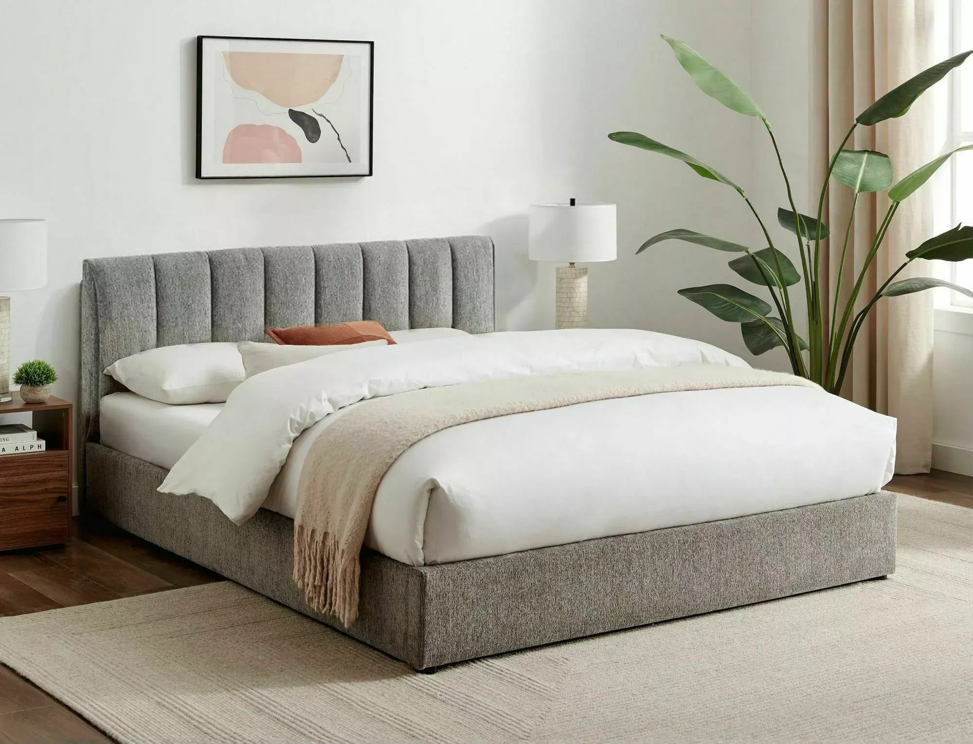 Łóżko z pojemnikiem MONTREAL RAVEN 140x200 szare Łóżko z pojemnikiem MONTREAL RAVEN 140x200 szare