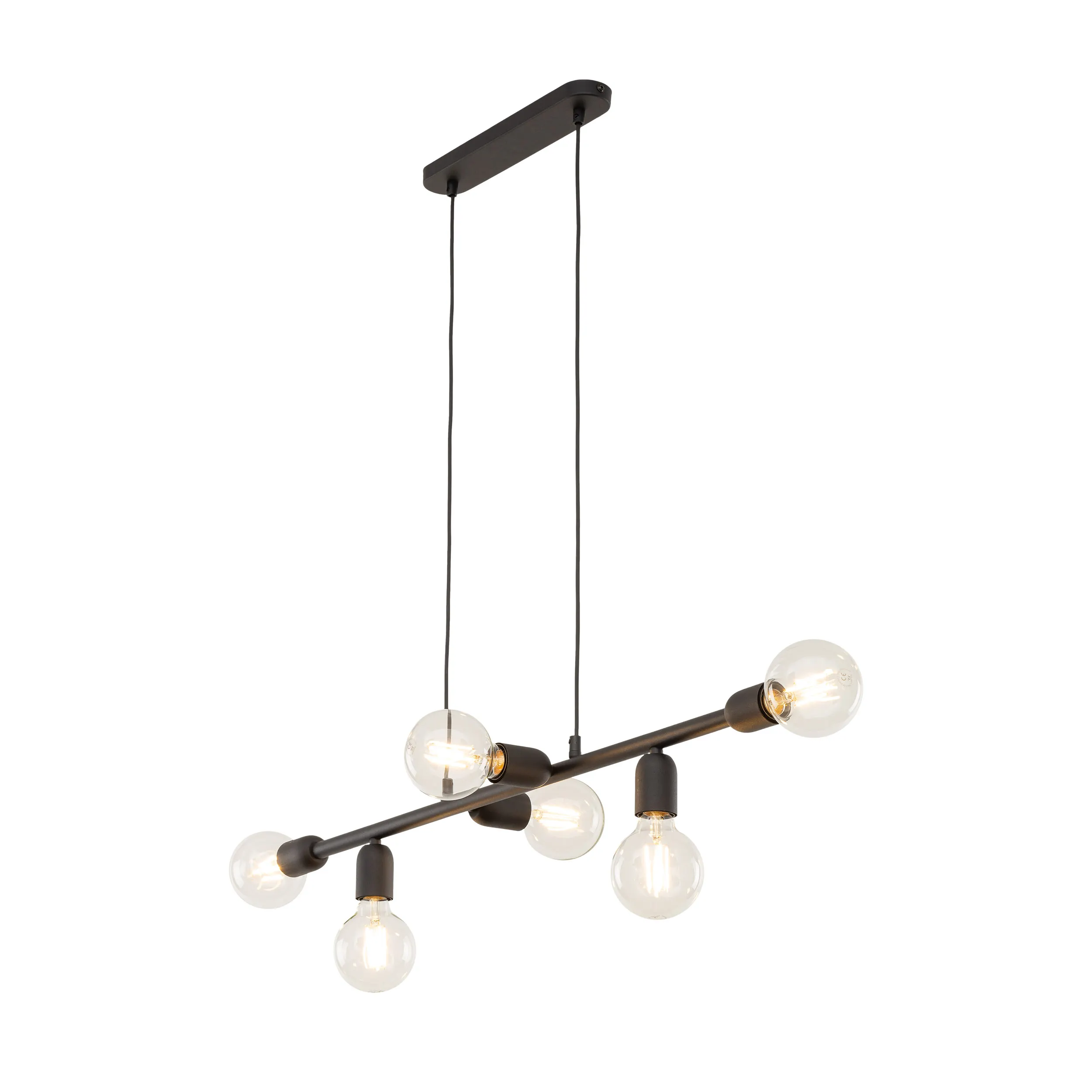 Lampa wisząca PORTO czarna na metalowej listwie 125x93x16cm - TK_5721