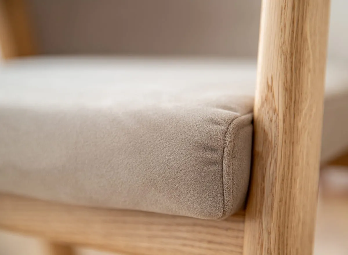 Krzesło tapicerowane AVELINA beżowe z drewnianymi nogami 9611 FORIO- beżowe - FOR9611AV