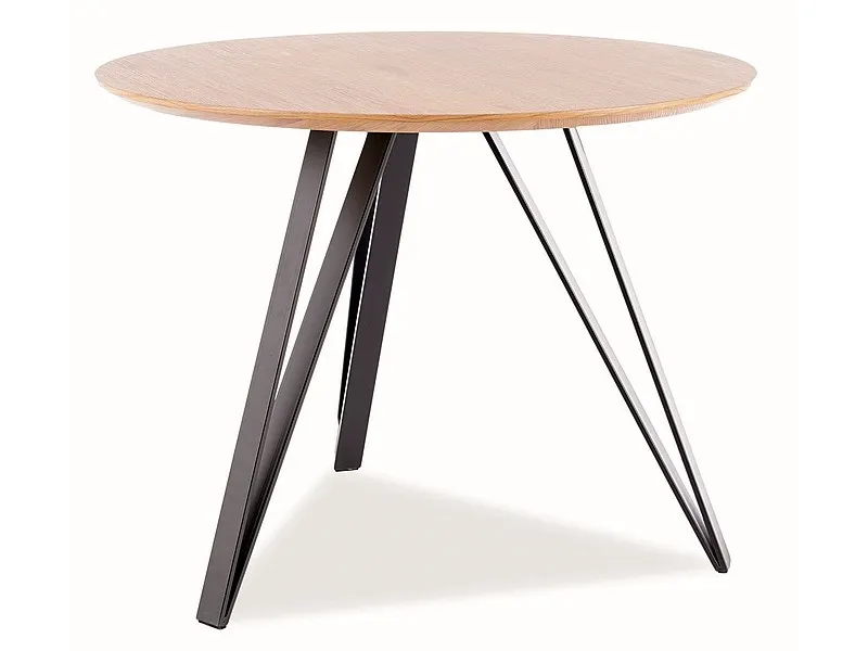 Stół okrągły TETIS loftowy Dąb/Czarny Mat 100x100 Signal Stół okrągły TETIS loftowy Dąb/Czarny Mat 100x100 Signal