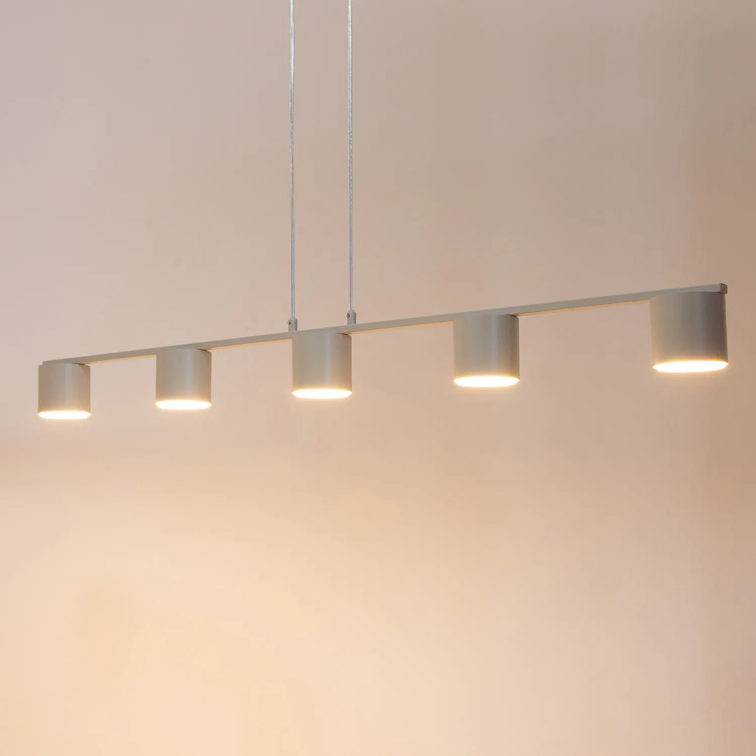 Lampa wisząca stalowa MILA 5 szary beż - SI_41357