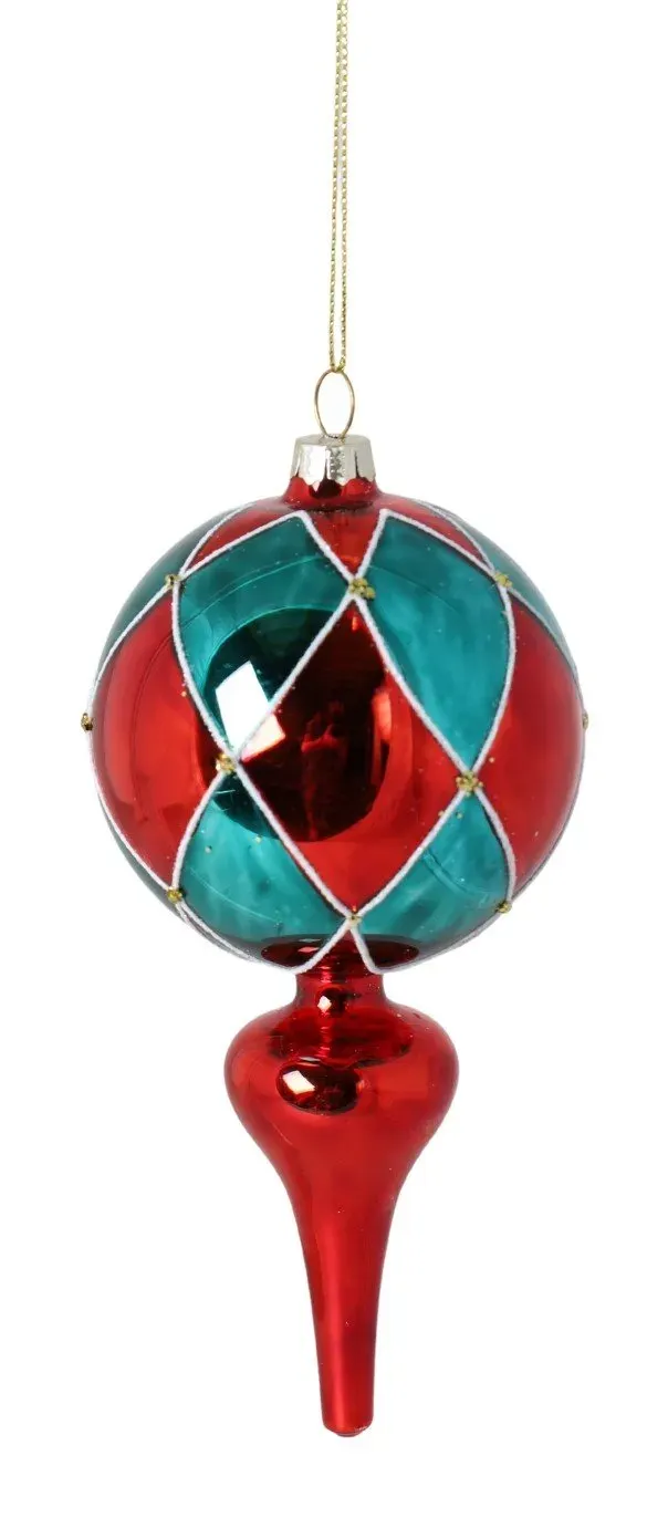 Bombka szklana 6 sztuk CZERWONO-ZIELONA duża 4966 Bombka szklana 6 sztuk CZERWONO-ZIELONA duża 4966