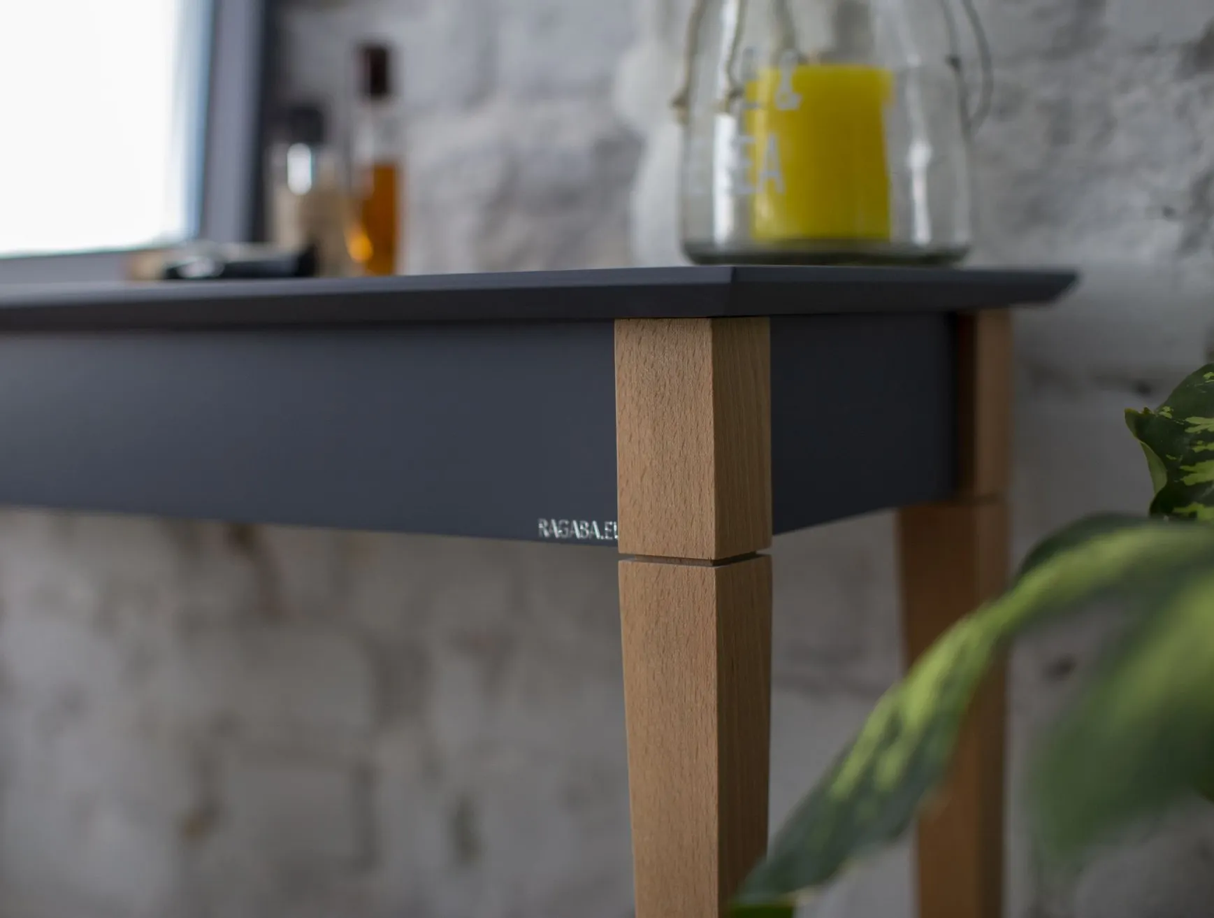 Toaletka z lustrem MIMO 105x35cm jasnoszary naturalny — zdjęcie 5