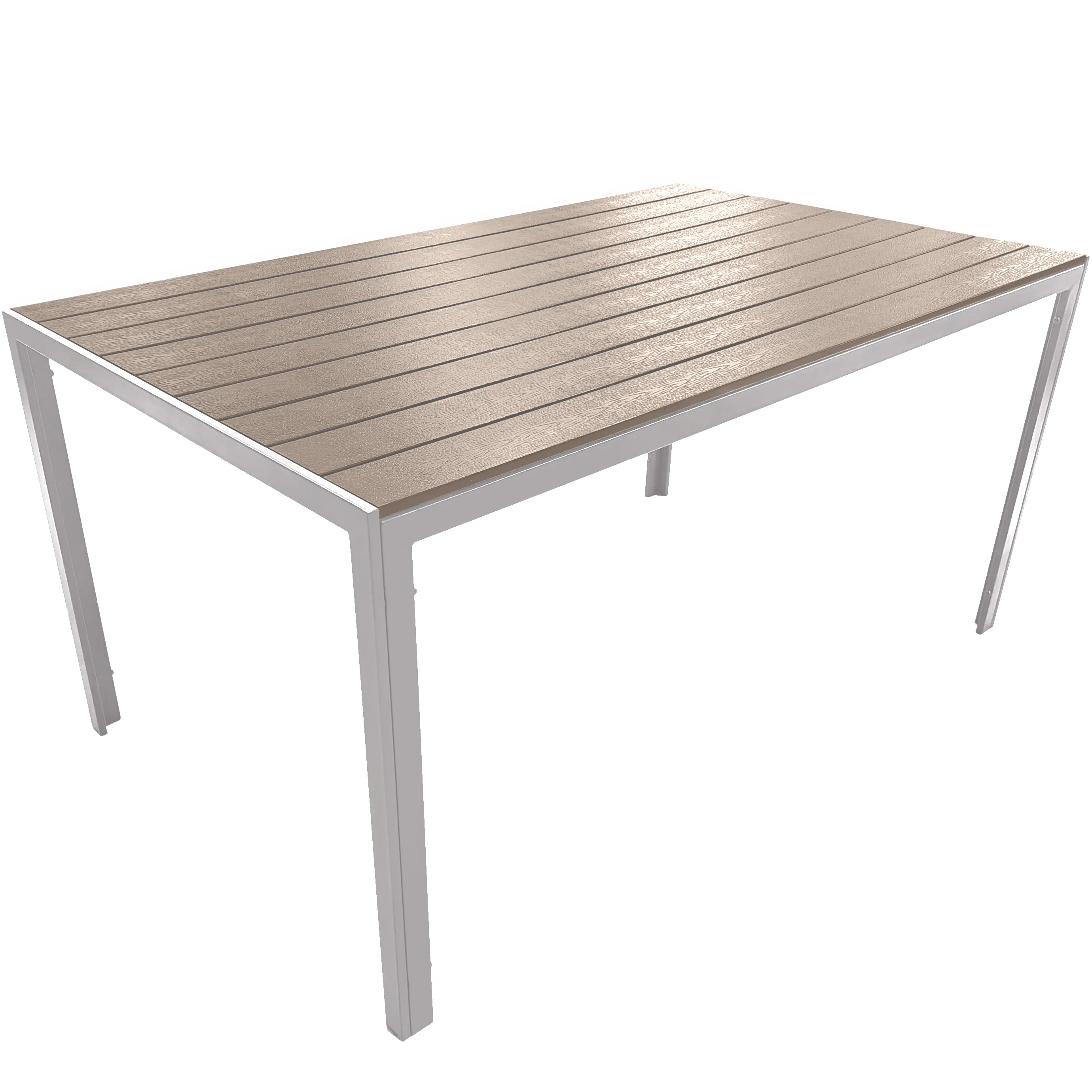 Zestaw Mebli Luxury stół 180x90cm + 8 składanych krzeseł beżowo-srebrny - DLG_95604