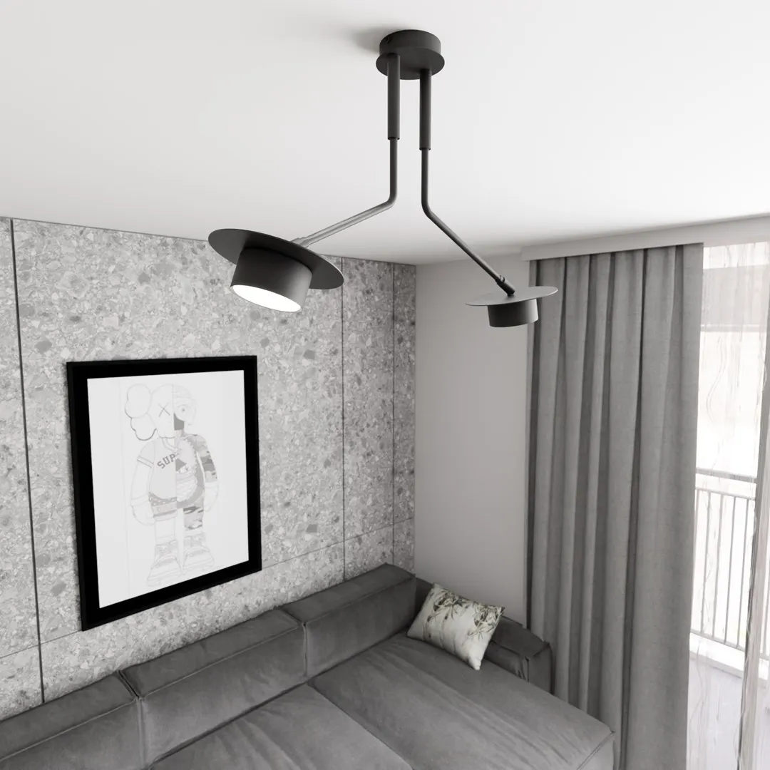 Lampa sufitowa MIZU 2 BL czarna - 1448/2