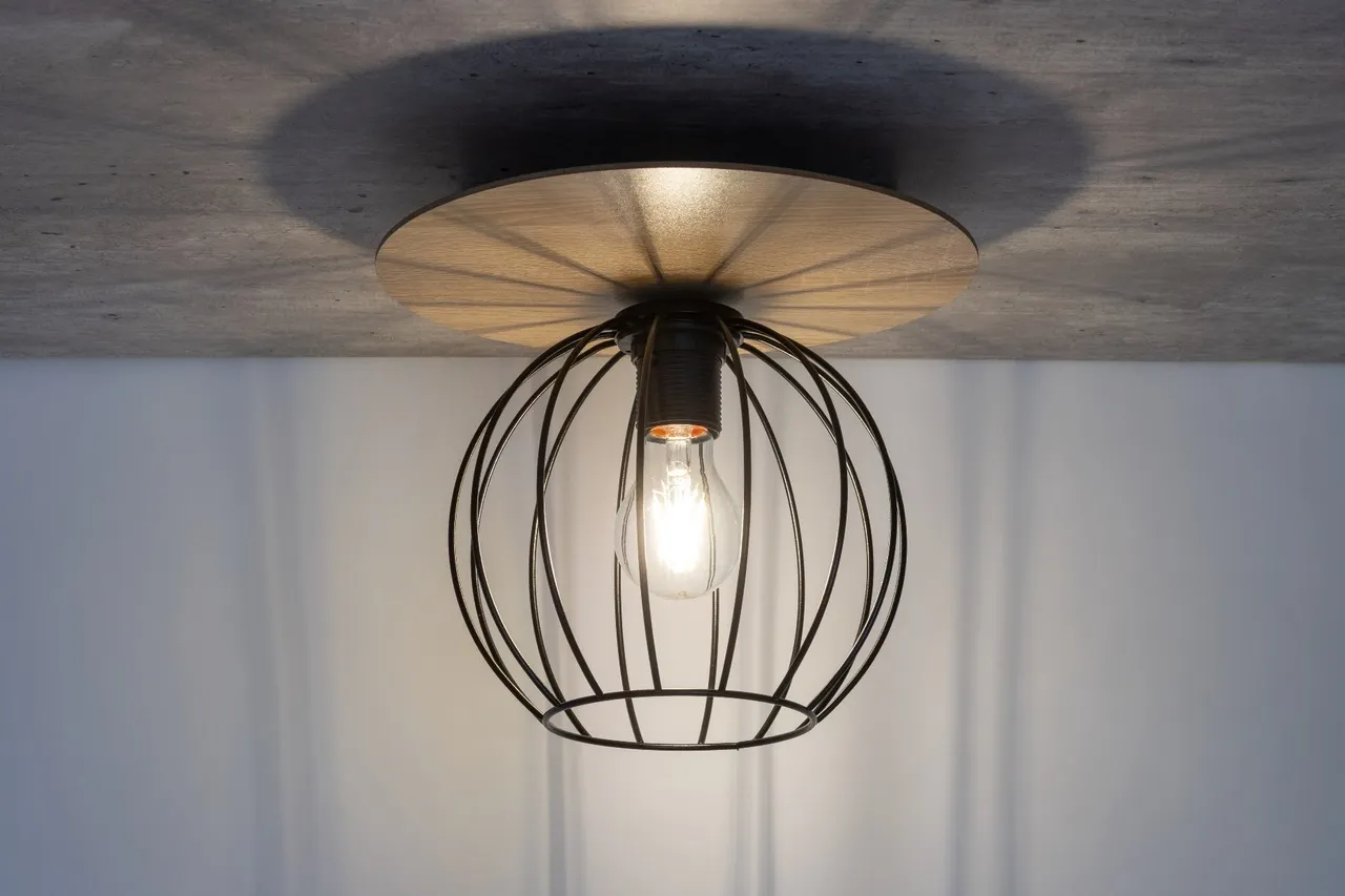 Lampa sufitowa/plafon CYBER 1 okrągły brązowo-czarny - SI_32354