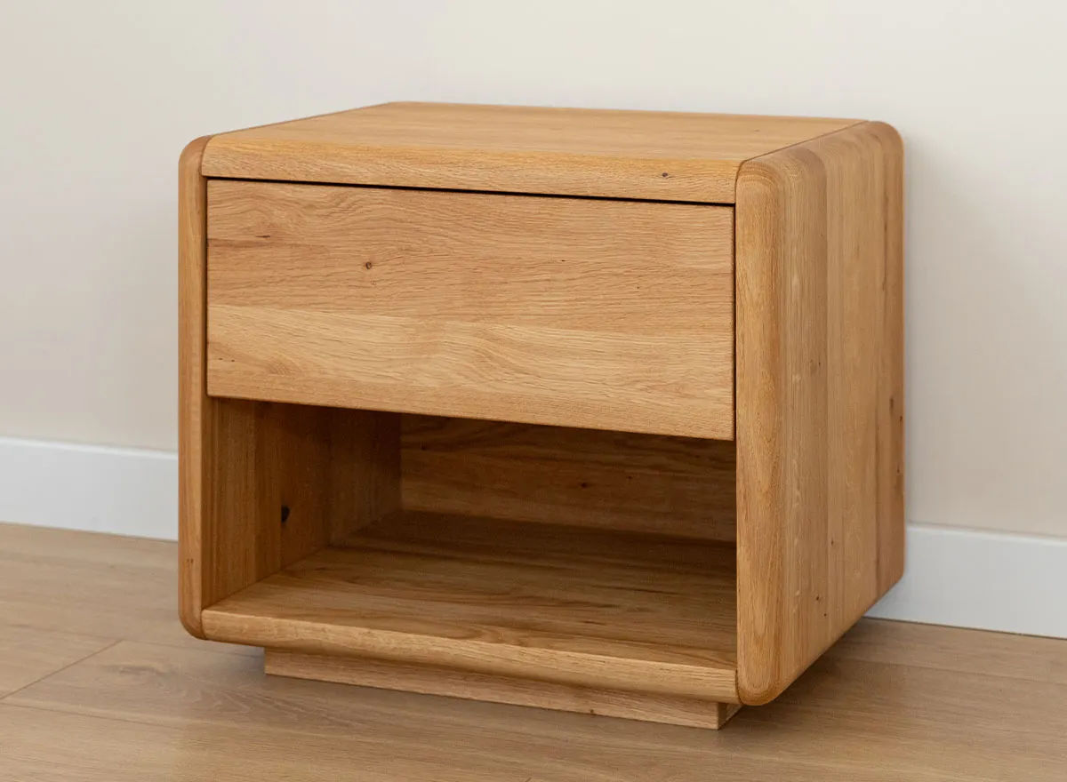 Szafka nocna dębowa z 1 szufladą i półką RONDA Dębowy Sen dąb olejowany - ZINAK1