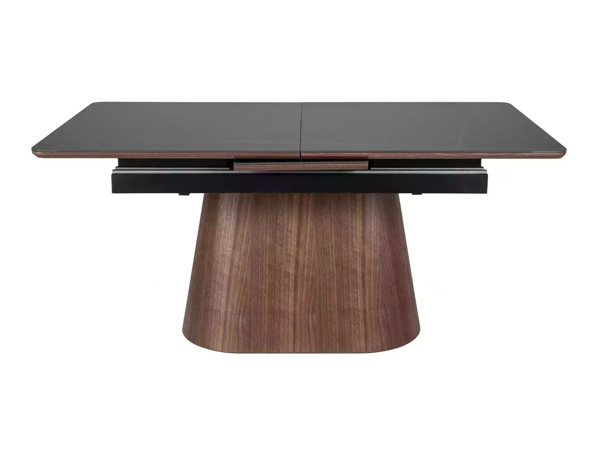 Stół rozkładany ceramiczny MONACO 90x160(200) czarny mat stelaż orzech - MONACOCOR160